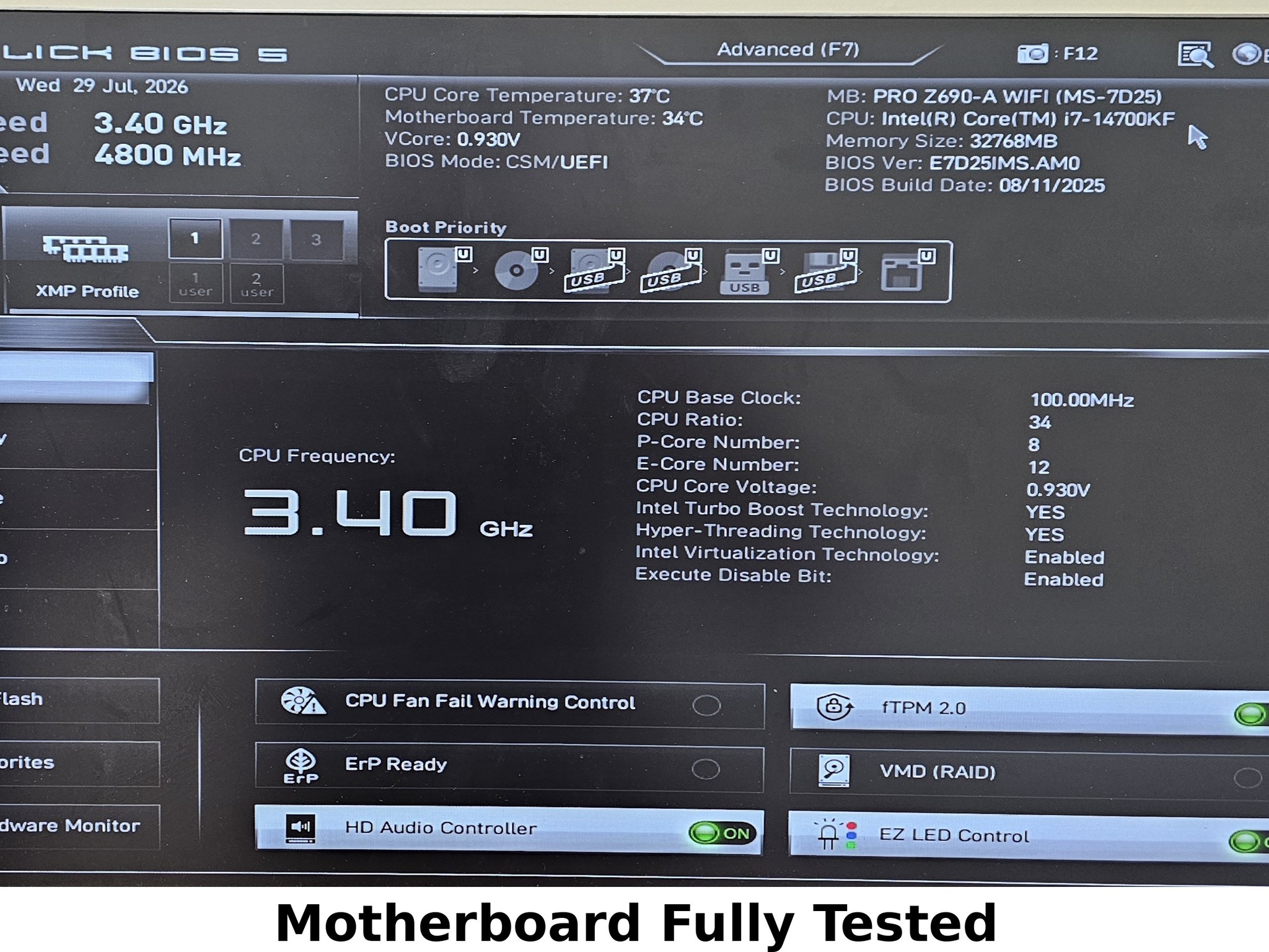 MSI PRO Z690-A WIFI LGA1700 DDR5 ATX Motherboard