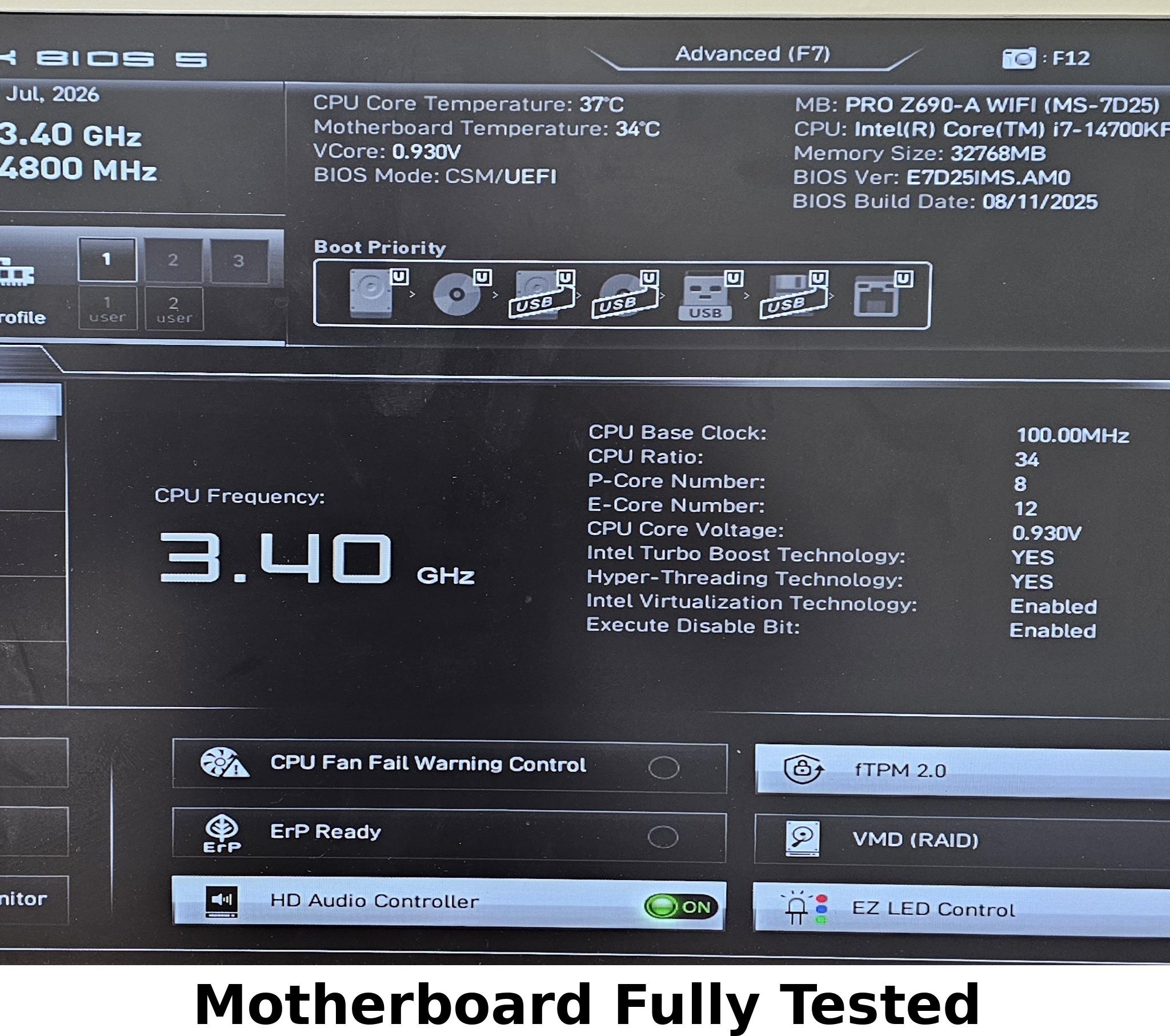 MSI PRO Z690-A WIFI LGA1700 DDR5 ATX Motherboard