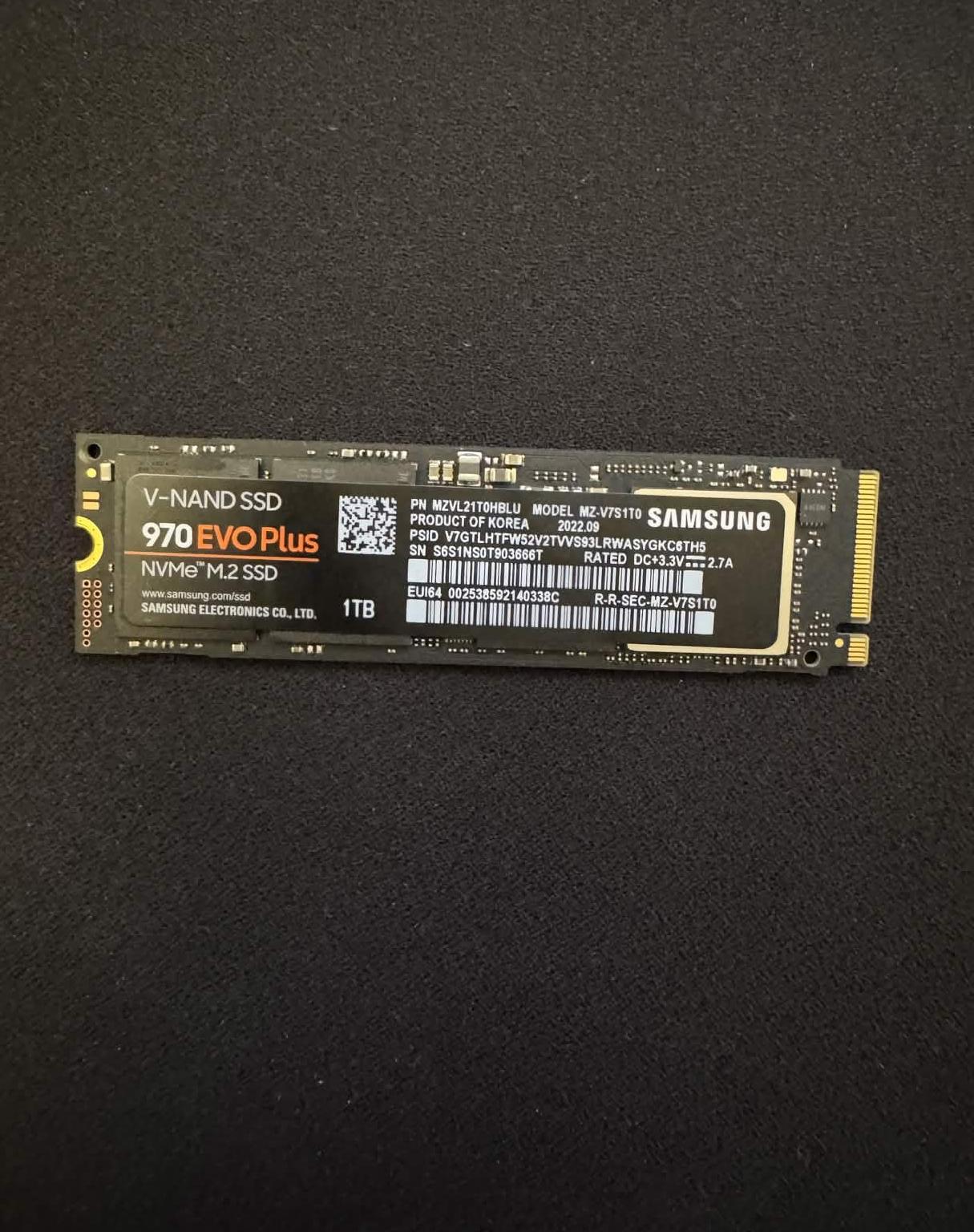 Samsung 970 EVO Plus 1TB NVMe m.2 SSD