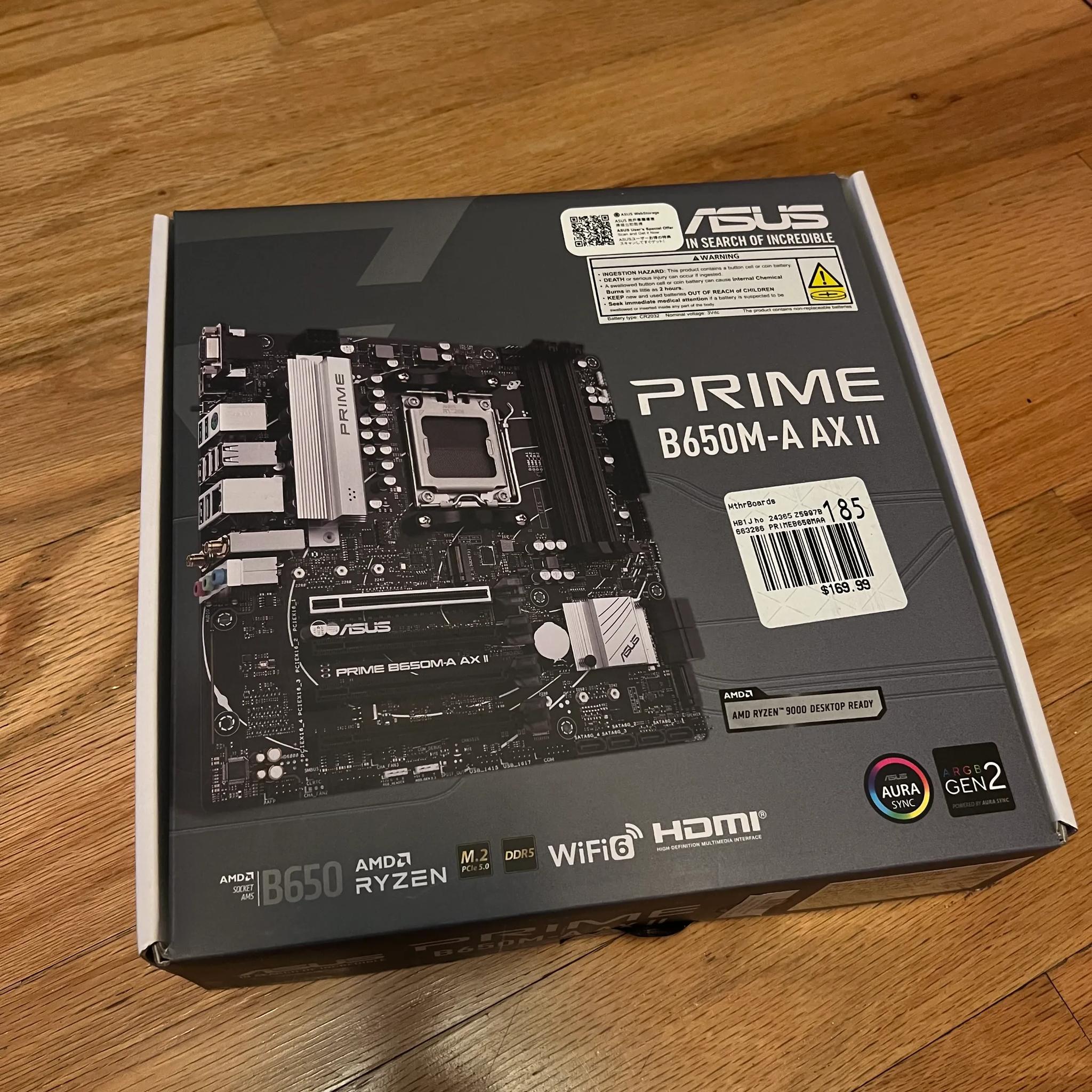 ASUS B650M-A Prime AX II AMD AM5 microATX Motherboard