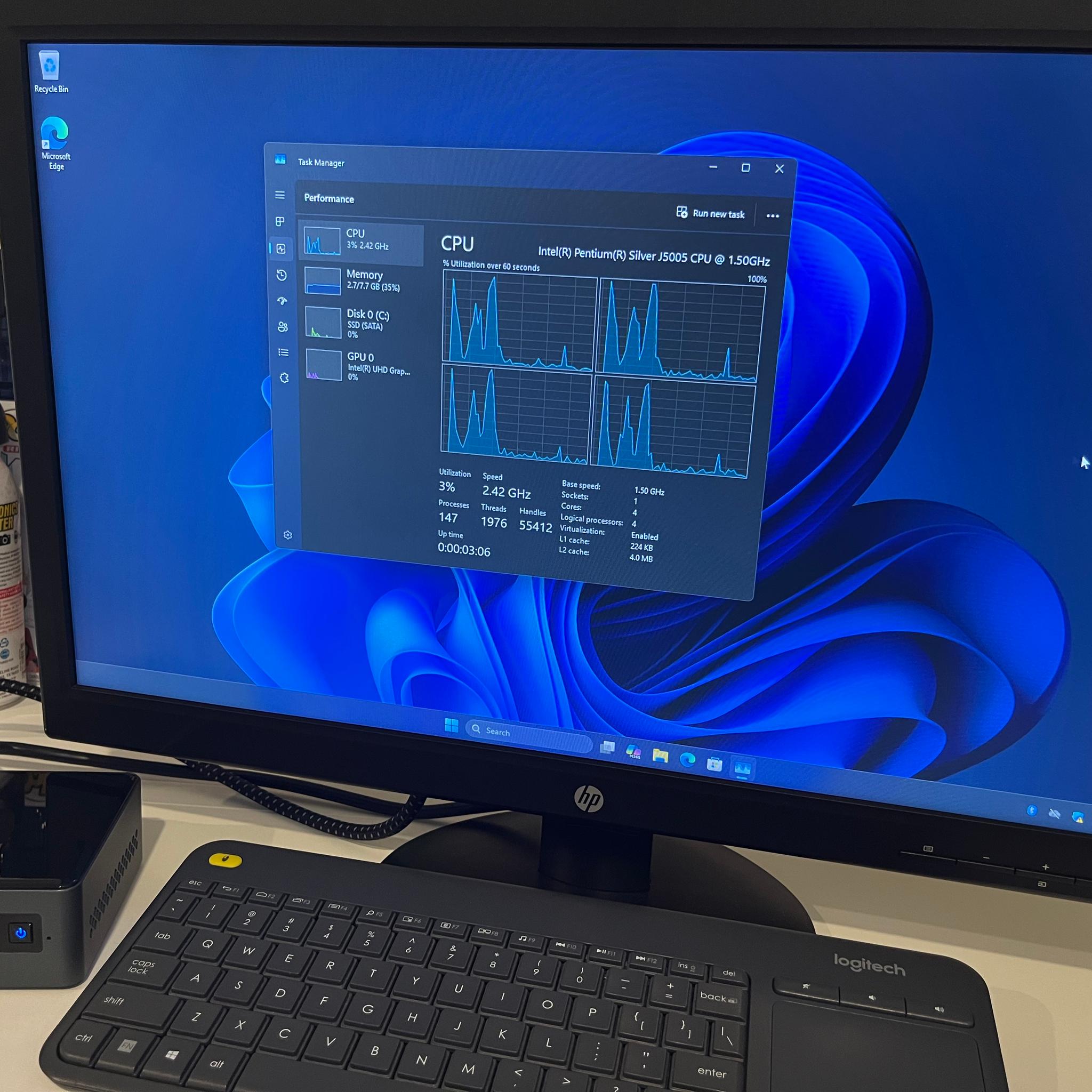 Intel NUC, Windows 11 Pro, 4 cores @ 1.5GHz, 8GB RAM, 220GB SSD (Monitor & Keyboard NOT included)