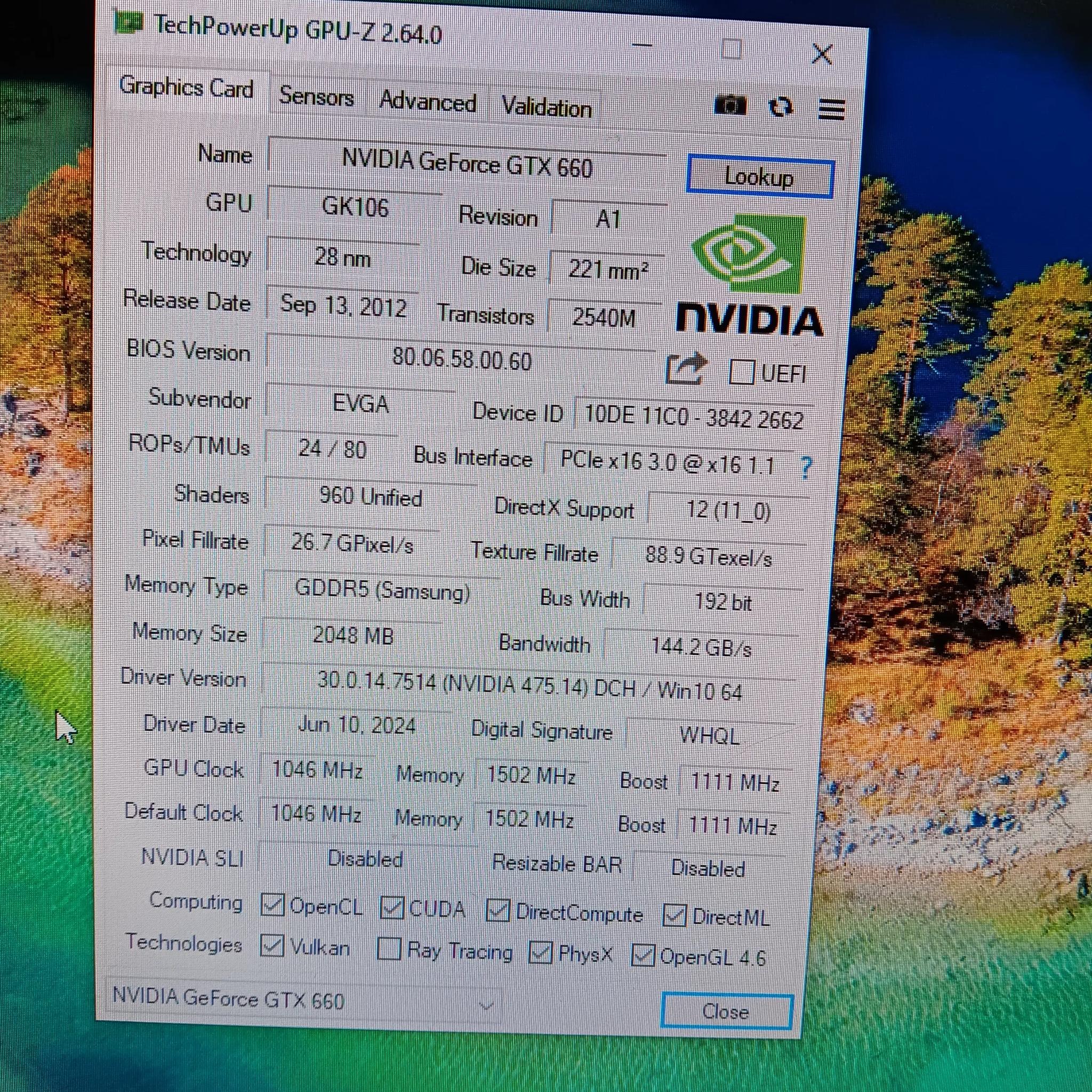 EVGA GeForce GTX-660 2GB GPU 02G-P4-2662-KR