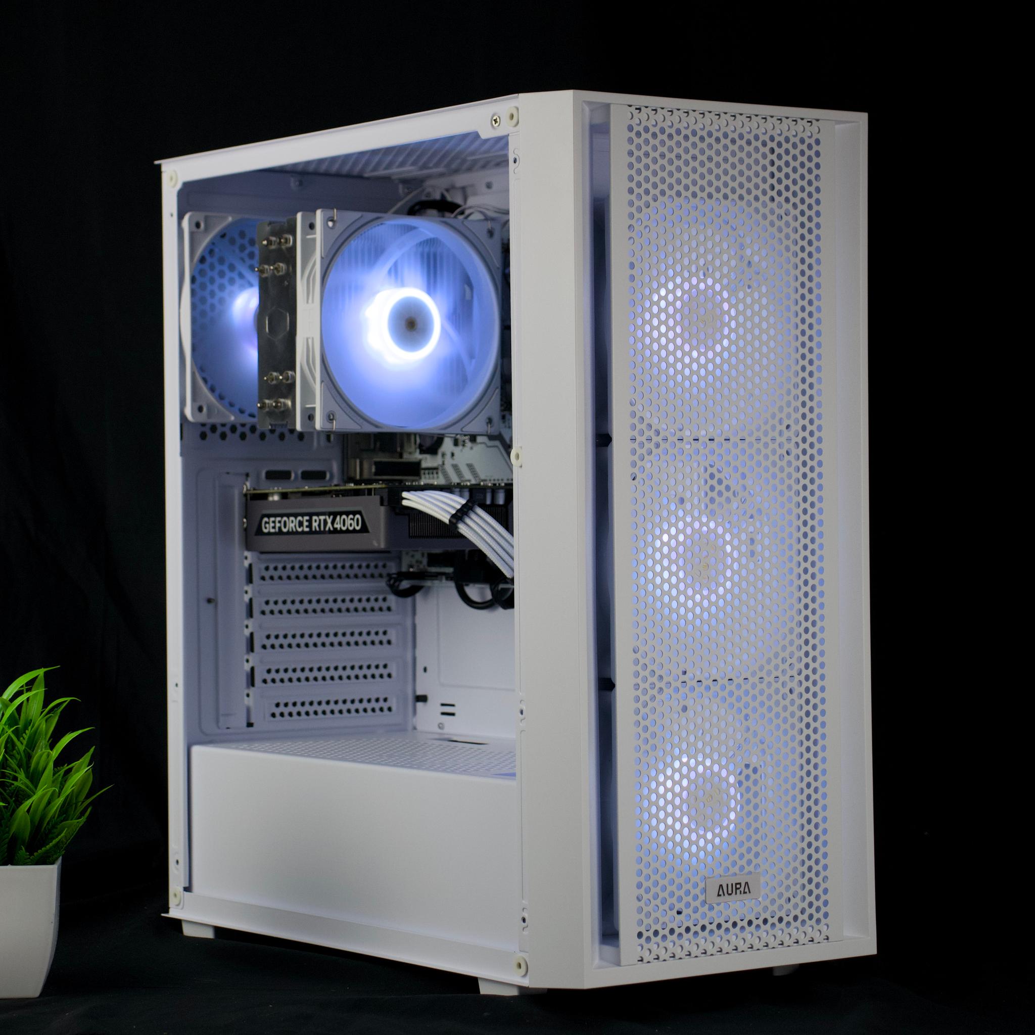 🧊❄️🧊 White Gaming PC – RTX 4060 , Ryzen 7 2700X, 16GB RAM, 500GB SSD - WiFi, BlueTooth 🧊❄️🧊