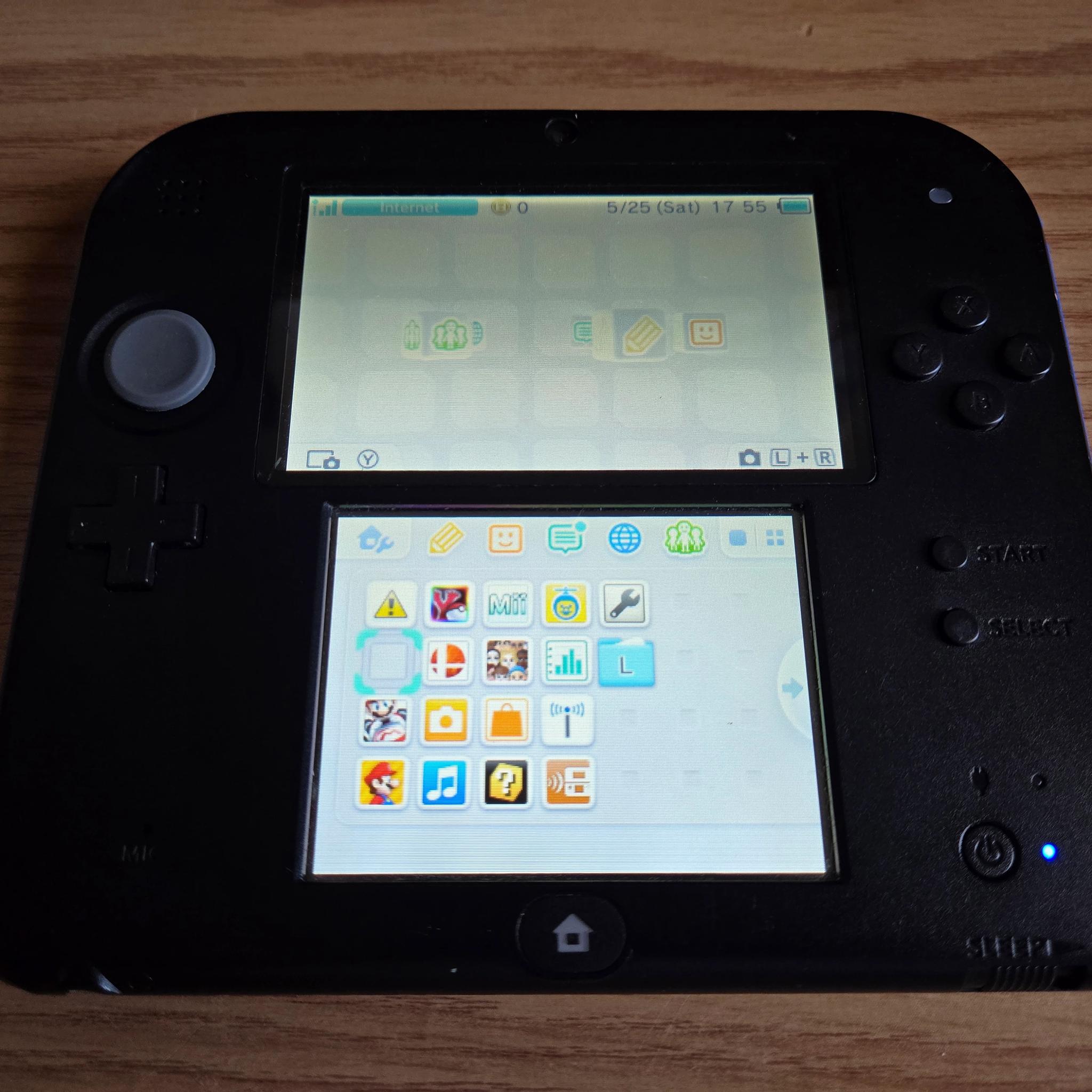 CUSTOM SELLER REFURBISHED Nintendo 2DS Black/Blue Handheld Console Special Multipack