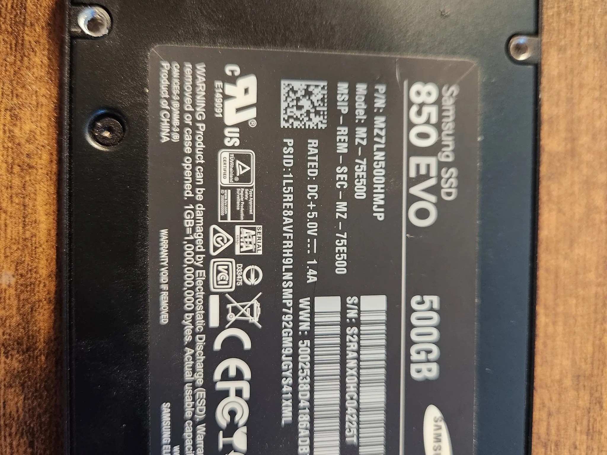 For Sale! 500GB Samsung 850 Evo SSD