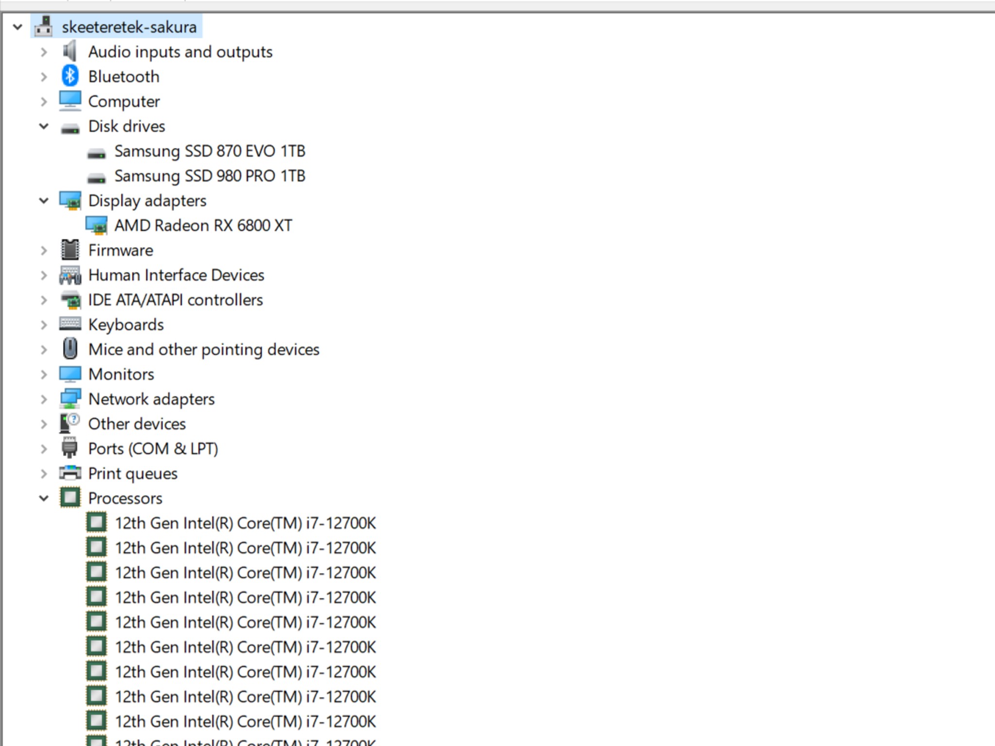 Sakura!  i7 12700k, Yeston RX 6800XT, 32Gb DDR5, 360 AIO, WiFi/BT/Ethernet, Z690