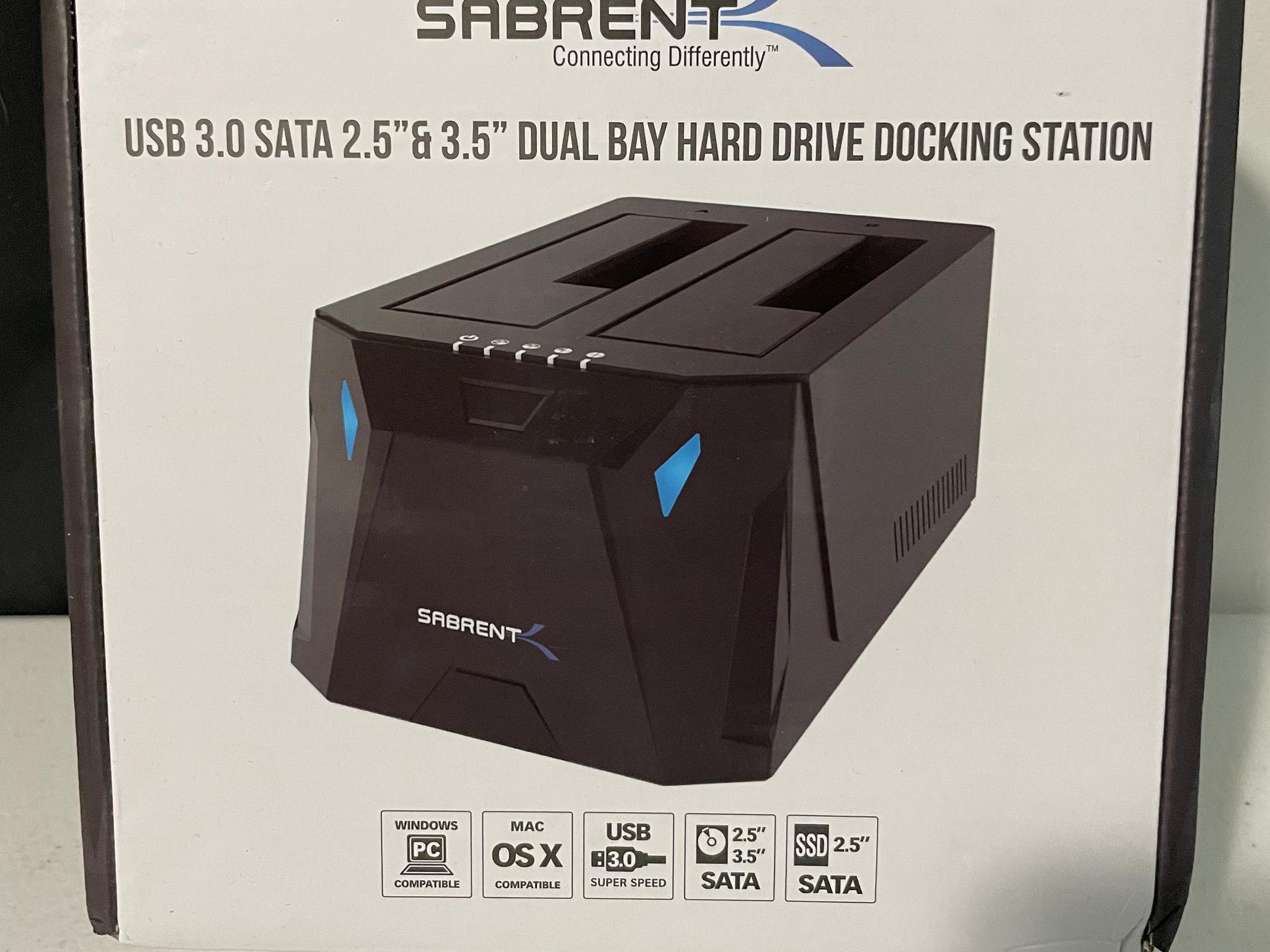 SABRENT EC-HD2B Dual Bay External Docking Station for 2.5 or 3.5in HDD, SSD