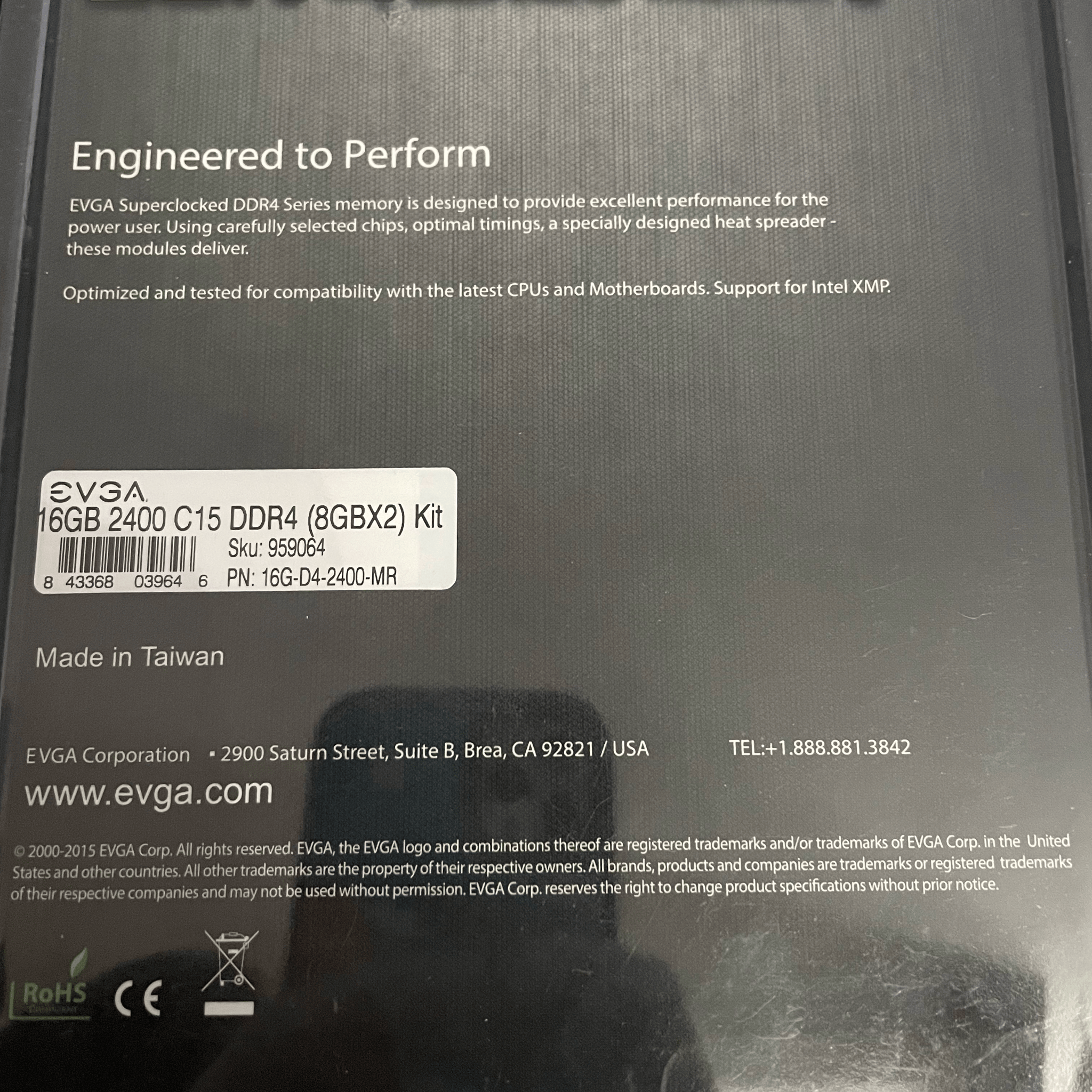 EVGA Superclocked 16GB DDR4 2400 Ram