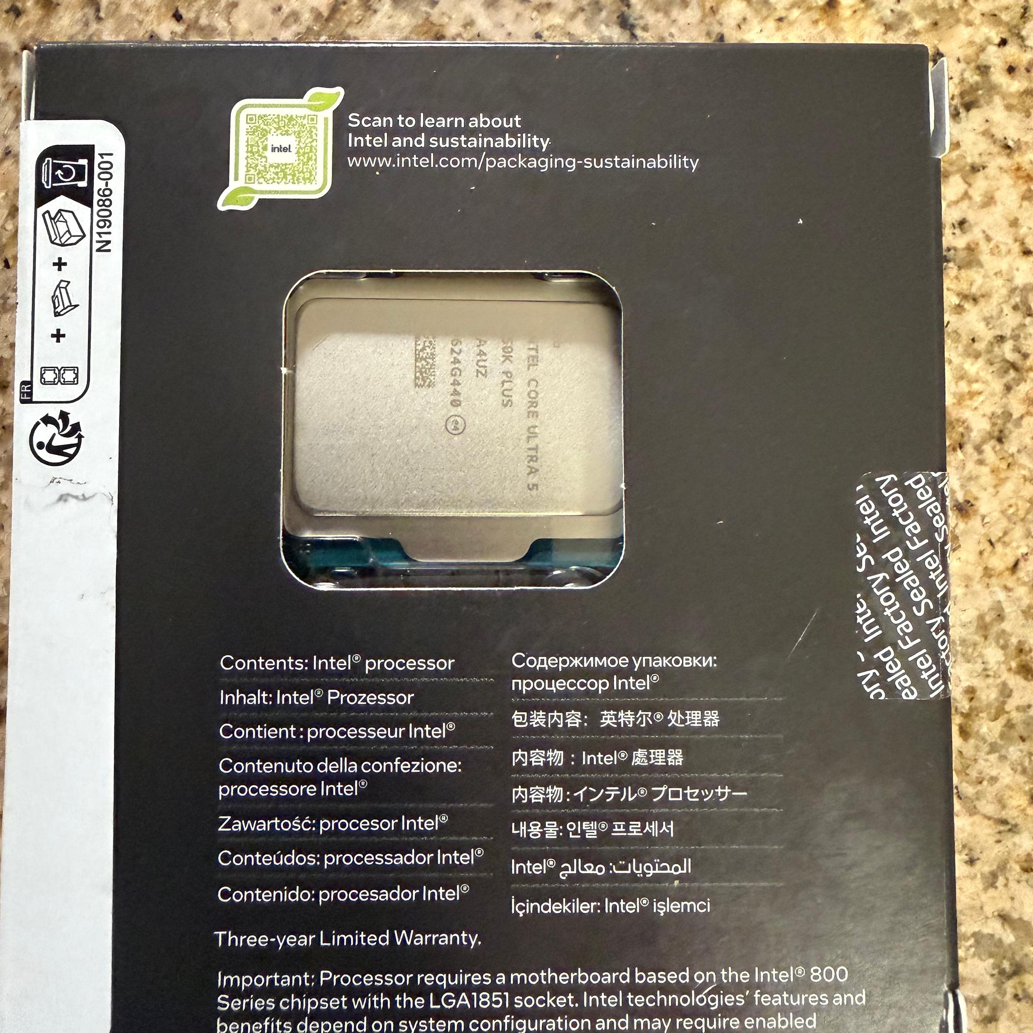 New Intel Core Ultra 5 250K Plus Arrow Lake 4.2GHz 18-Core LGA 1851 Boxed Processor