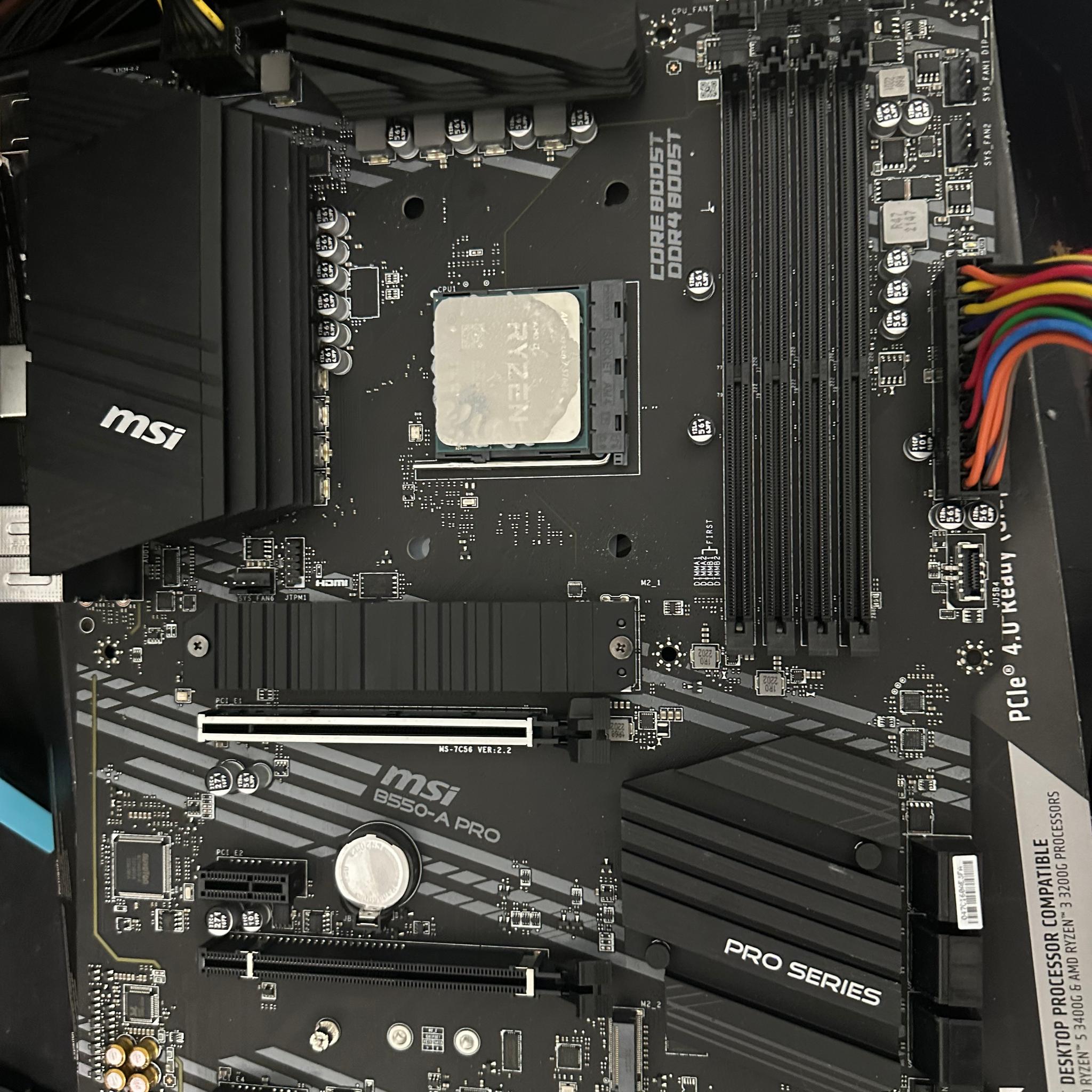 Ryzen 5700X MSI B550-A Pro Bundle No Ram