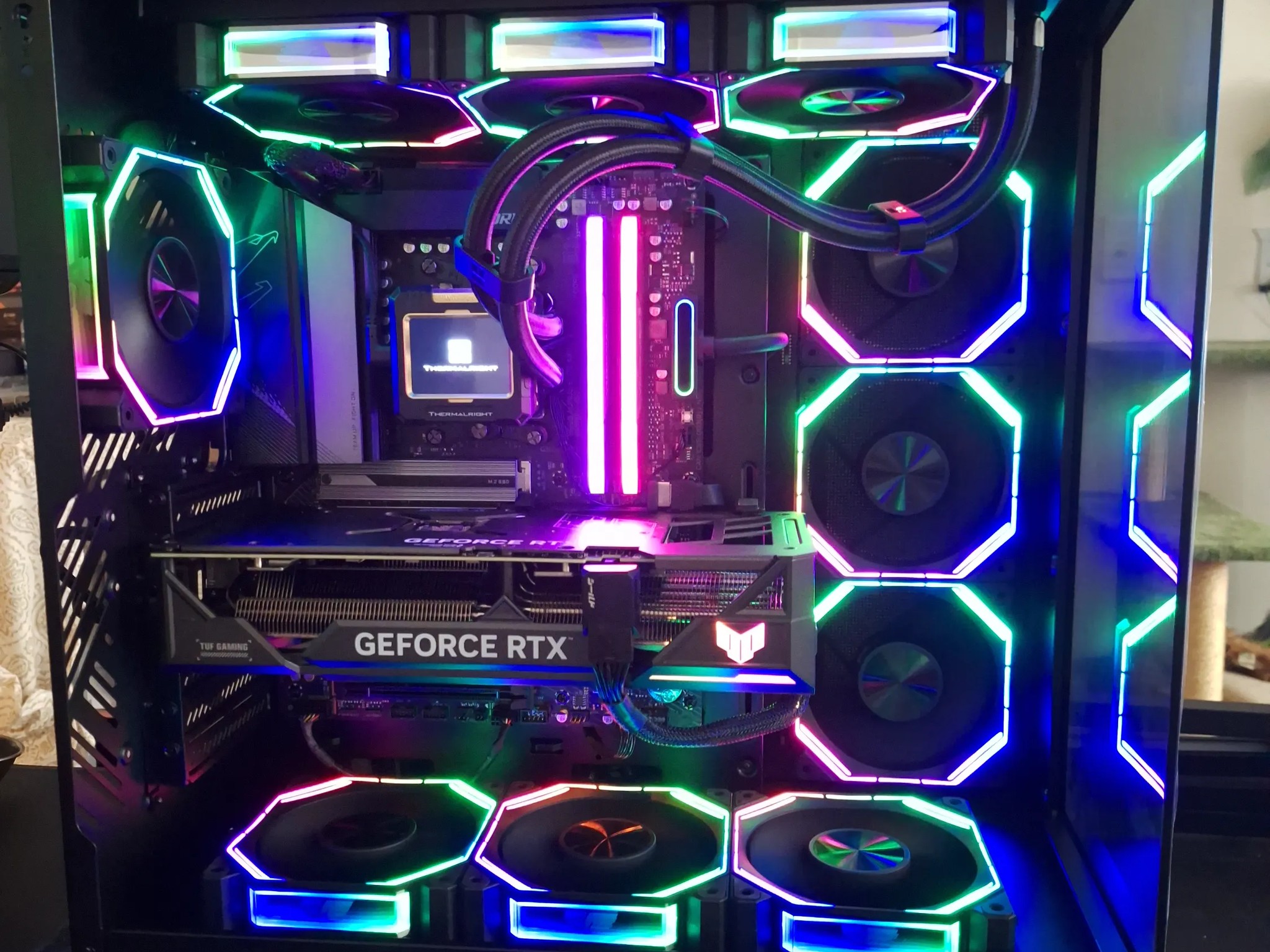 🚀 Ryzen 7 7800X3D + RTX 4070 Ti SUPER TUF + FW360 LCD AIO + 32GB DDR5 + PCIe 5.0 PSU + ARGB Mods 🎮