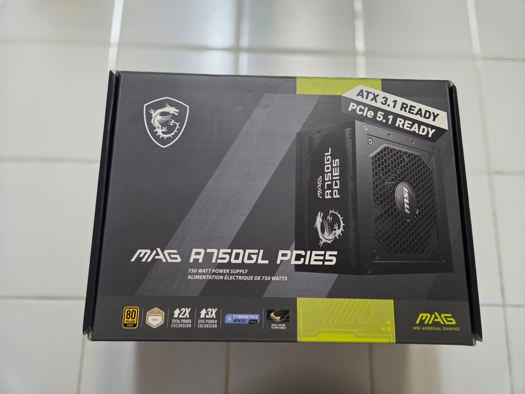 "NEW" MSI MAG A750GL PCIE5 750W Power Supply (BLOCK ONLY - NO CABLES)