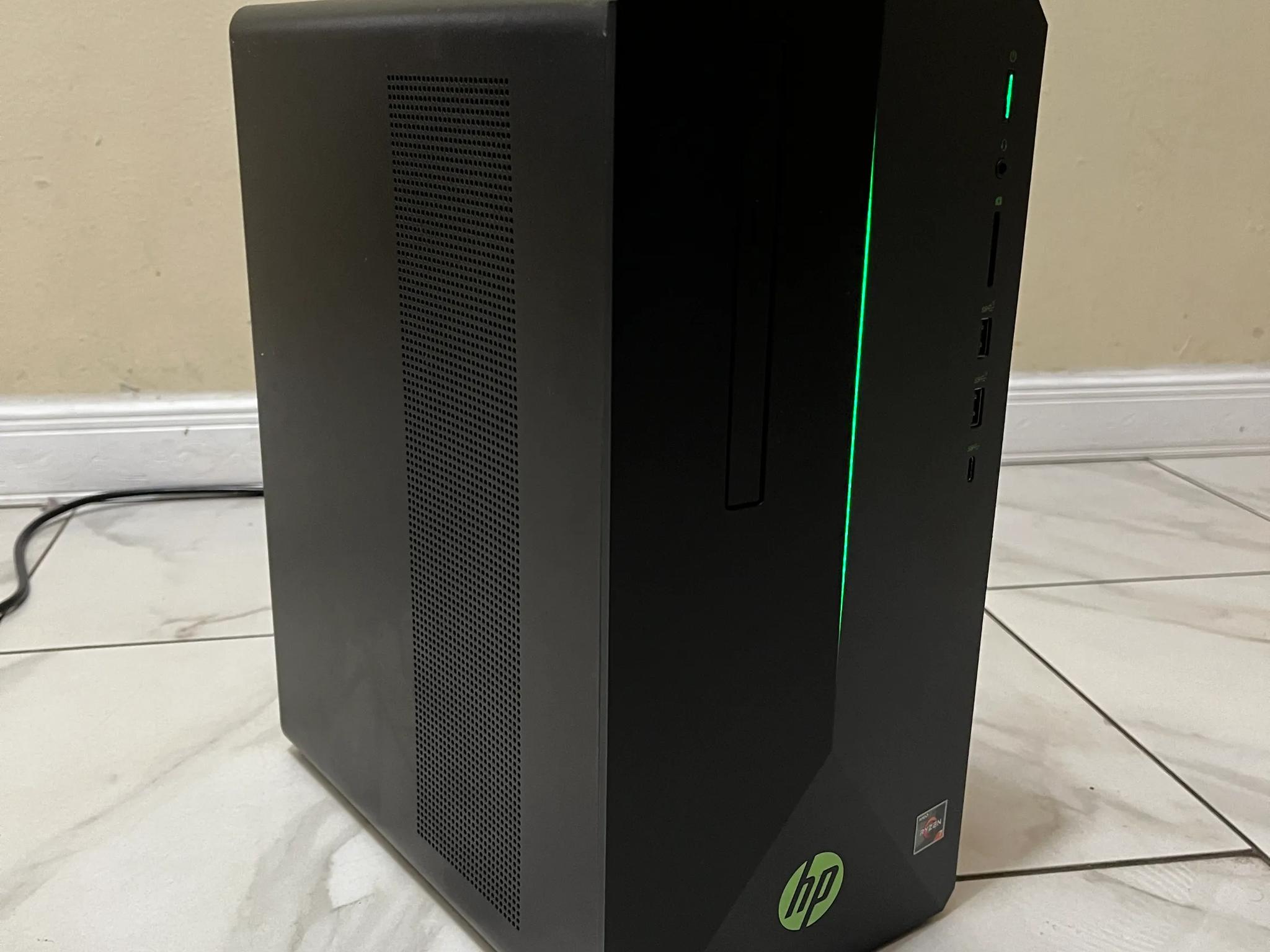 HP Gaming PC Desktop, AMD Ryzen 7 1700 8 Core RX 570 4GB, 16GB DDR4 RAM, 128GB SSD + 1TB HDD & Wi-Fi