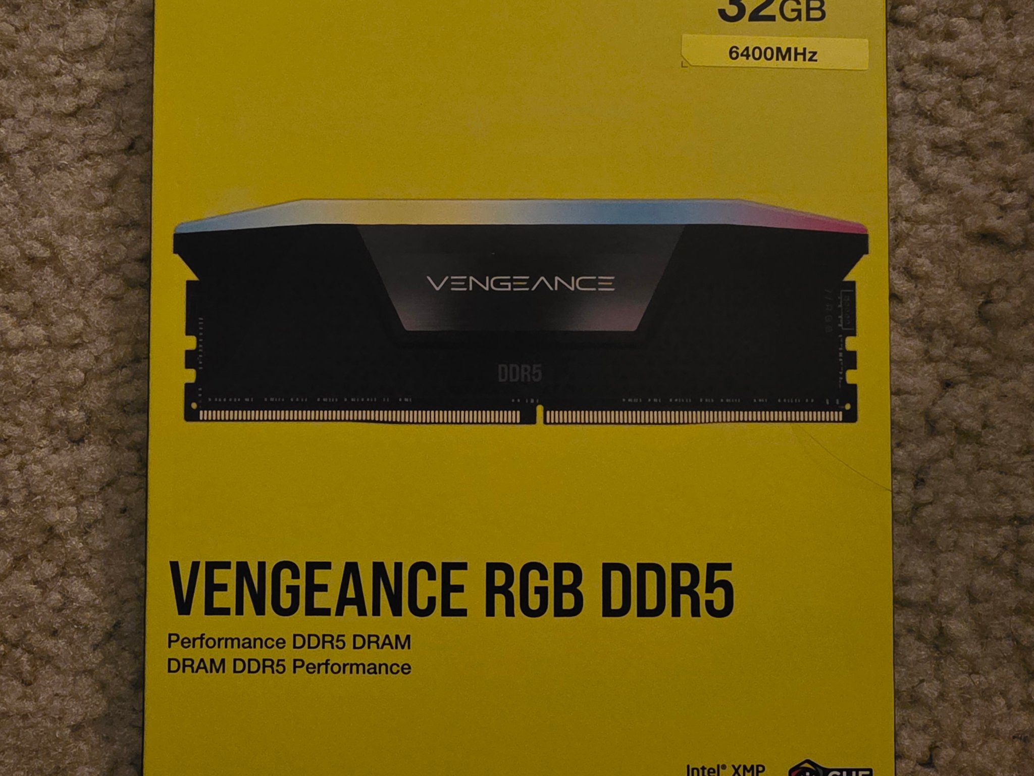 CORSAIR Vengeance RGB 32GB (2 x 16GB) DDR5 6400MHz CL36-48-48-104 Black Brand New Sealed