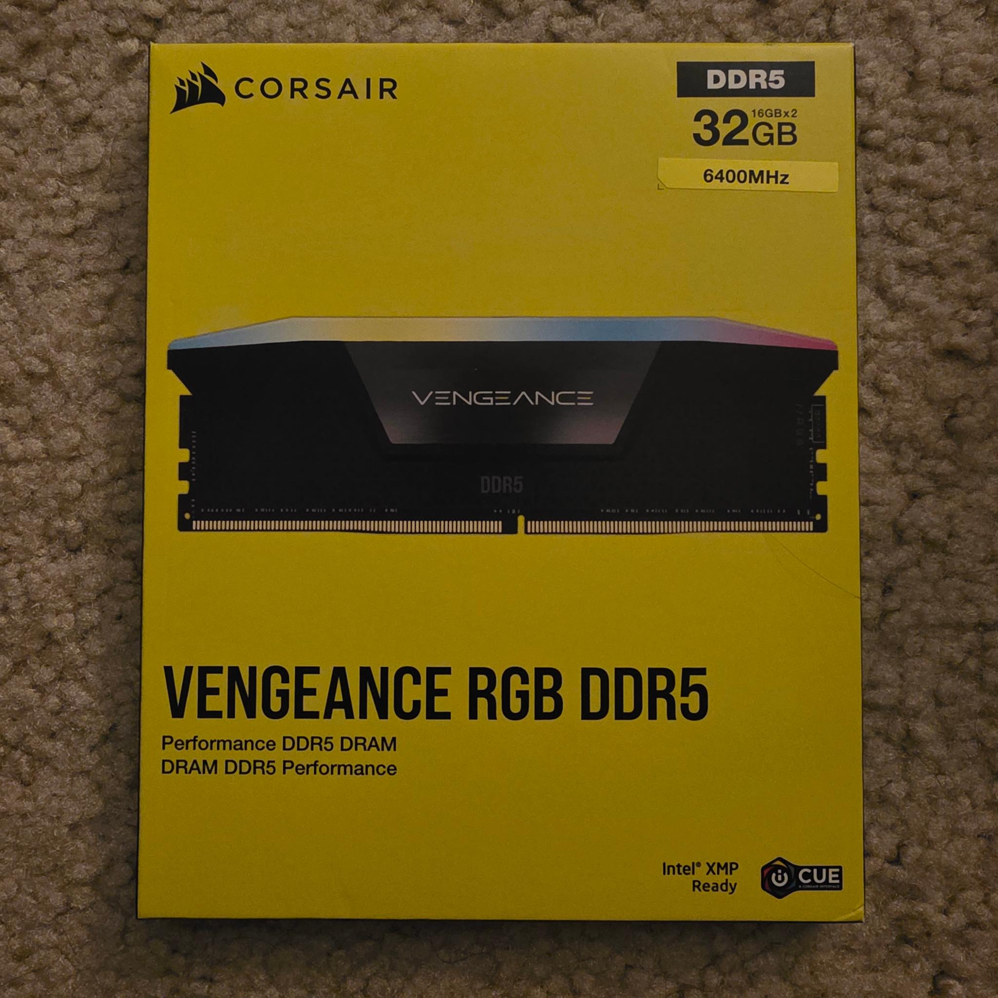 CORSAIR Vengeance RGB 32GB (2 x 16GB) DDR5 6400MHz CL36-48-48-104 Black Brand New Sealed