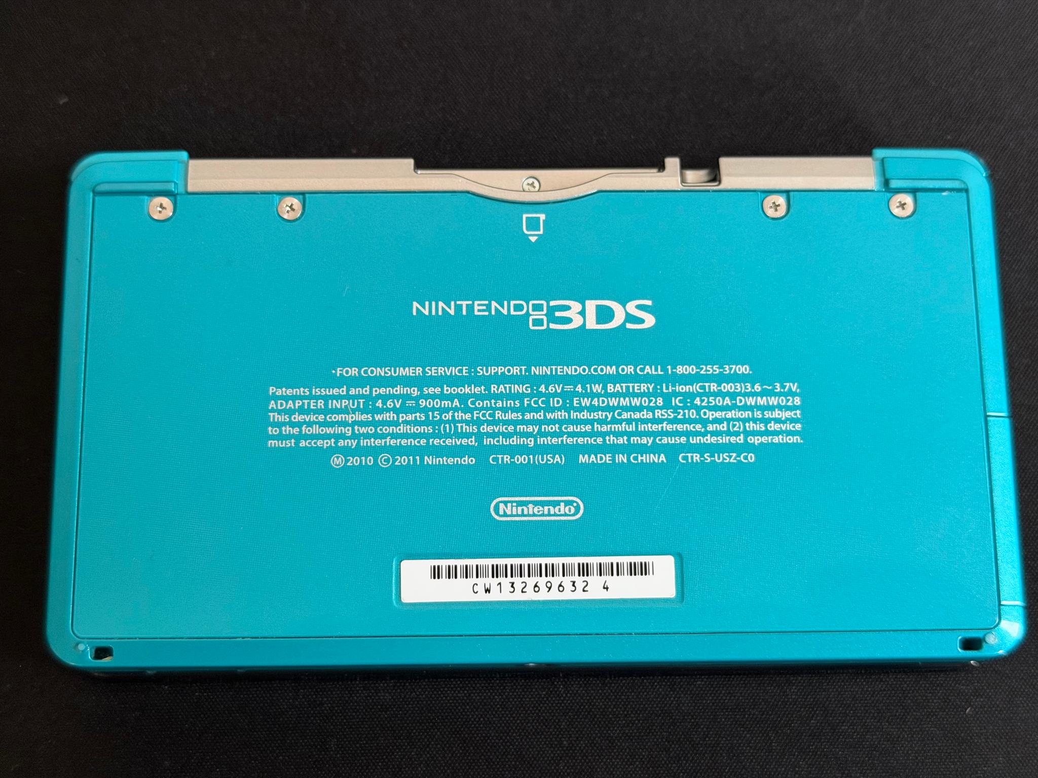 Nintendo 3DS Aqua Blue Teal Console CTR-001 USA System, Tested