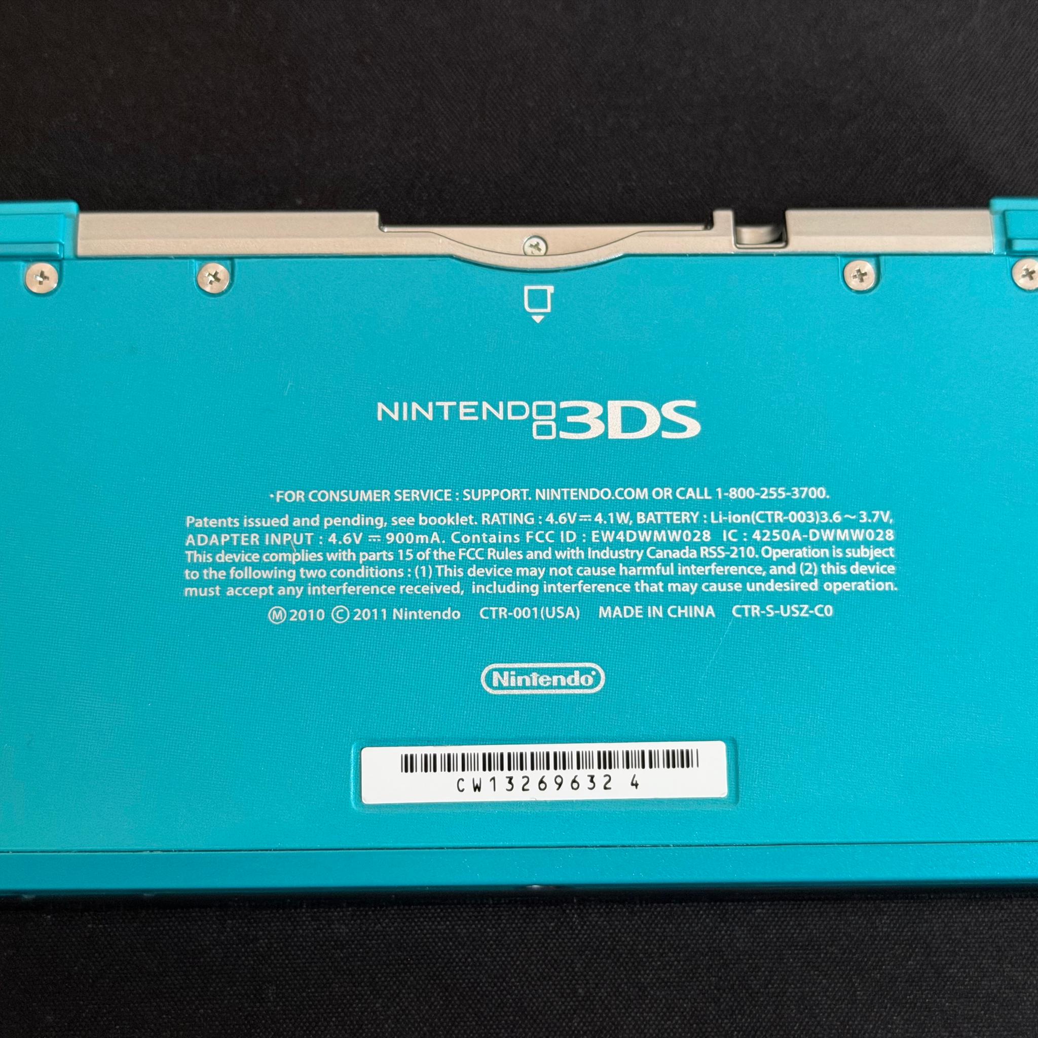 Nintendo 3DS Aqua Blue Teal Console CTR-001 USA System, Tested