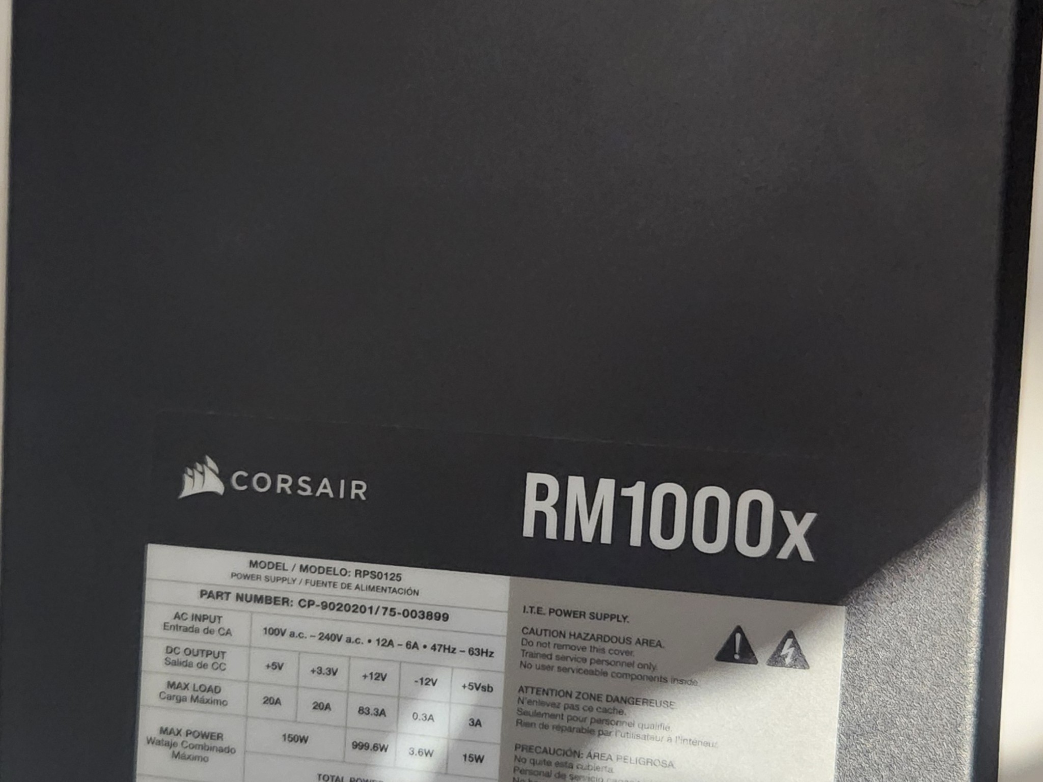 CORSAIR RM1000x Fully Modular ATX 1000 Watt Power Supply