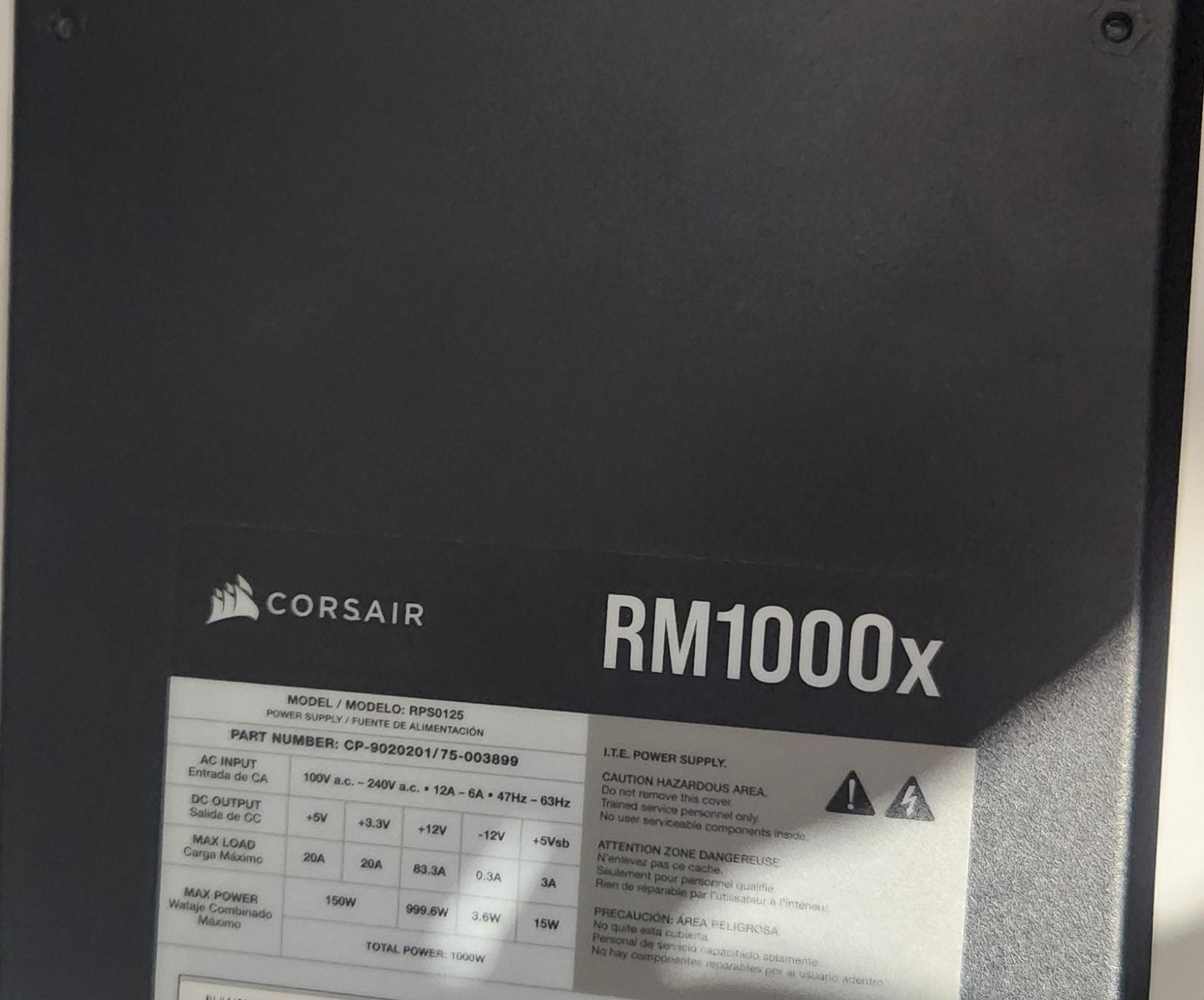 CORSAIR RM1000x Fully Modular ATX 1000 Watt Power Supply