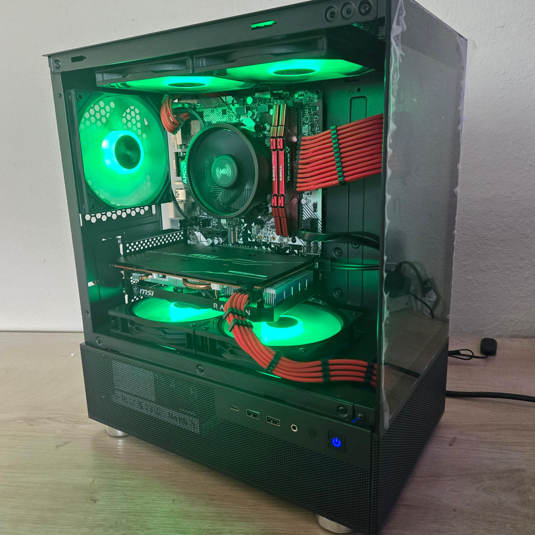 AMD Red Reaper – Ryzen 7 2700X | RX 6600 | 16GB RAM | Red & Black