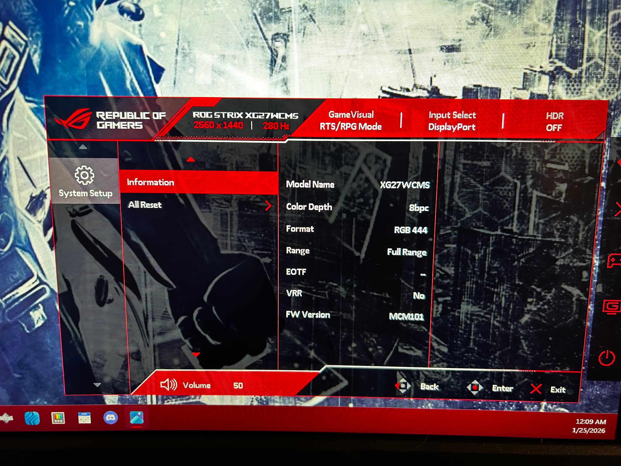 ASUS ROG Strix 27" 2K QHD (2560 x 1440) 280Hz Curved Gaming Monitor (XG27WCMS)