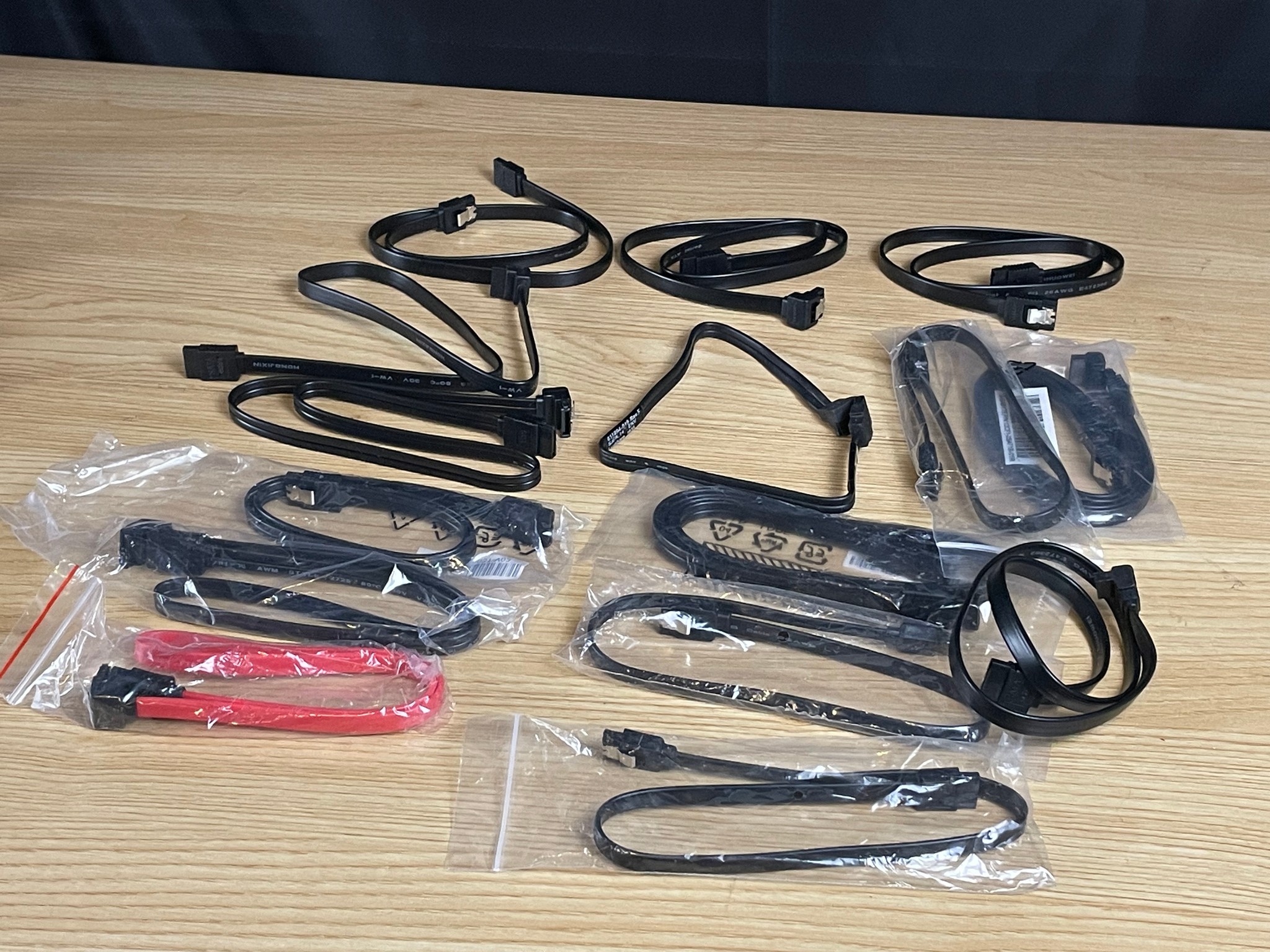 Lot of 17 Mixed SATA Cables