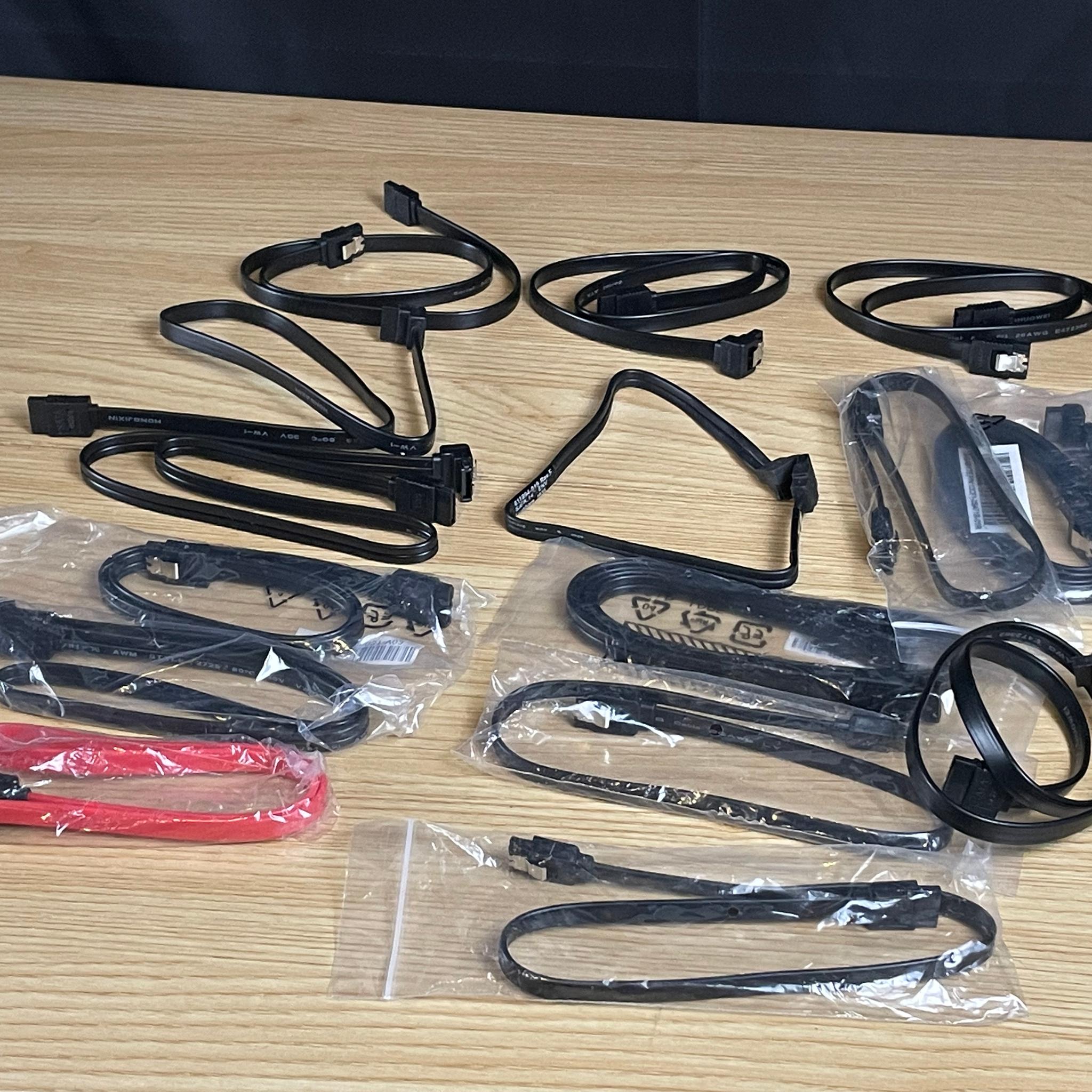 Lot of 17 Mixed SATA Cables