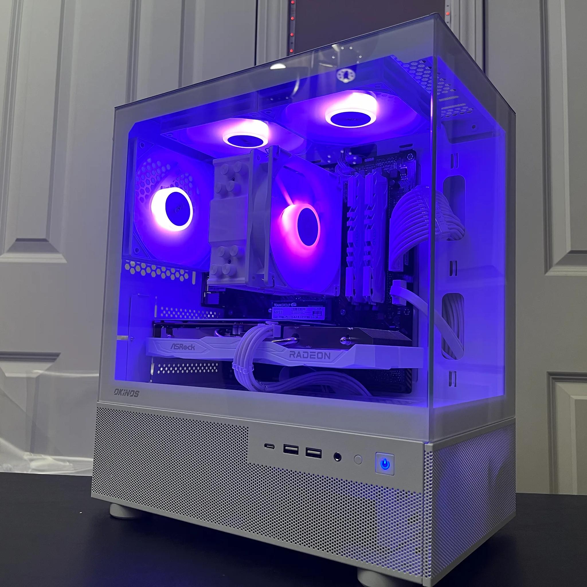 WHITE ARGB PC|RX 6600|RYZEN 5 5500|16GB RAM|500GB NVME