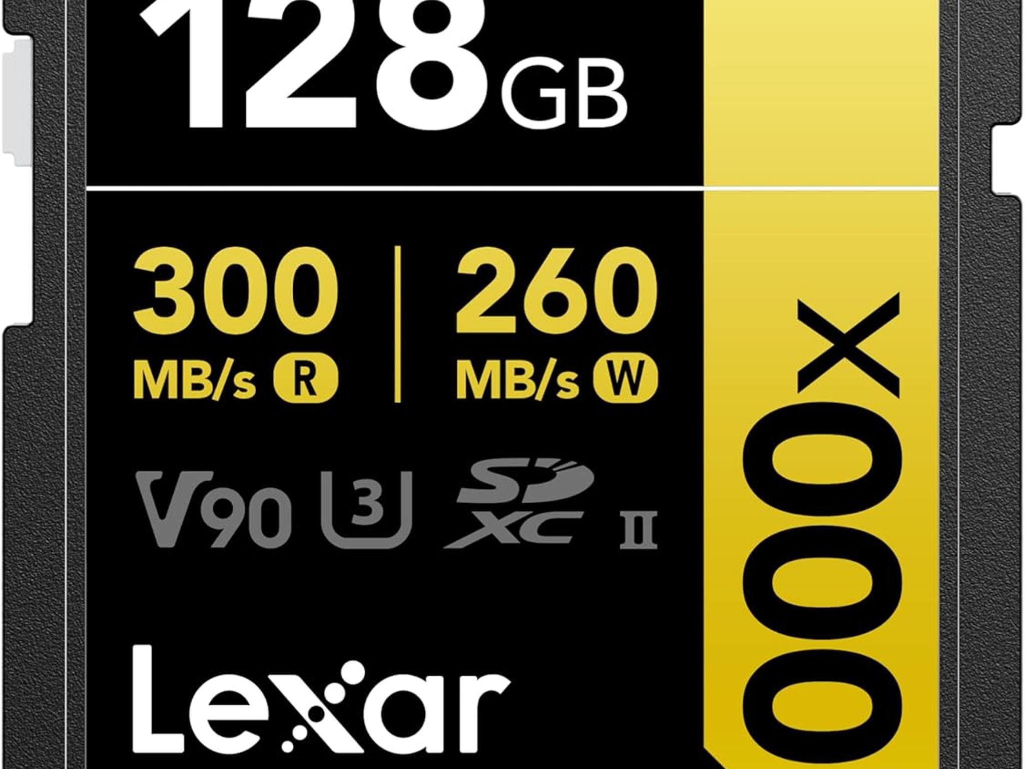 Lexar 128GB Professional 2000x SD Card, UHS-II, C10, U3, V90