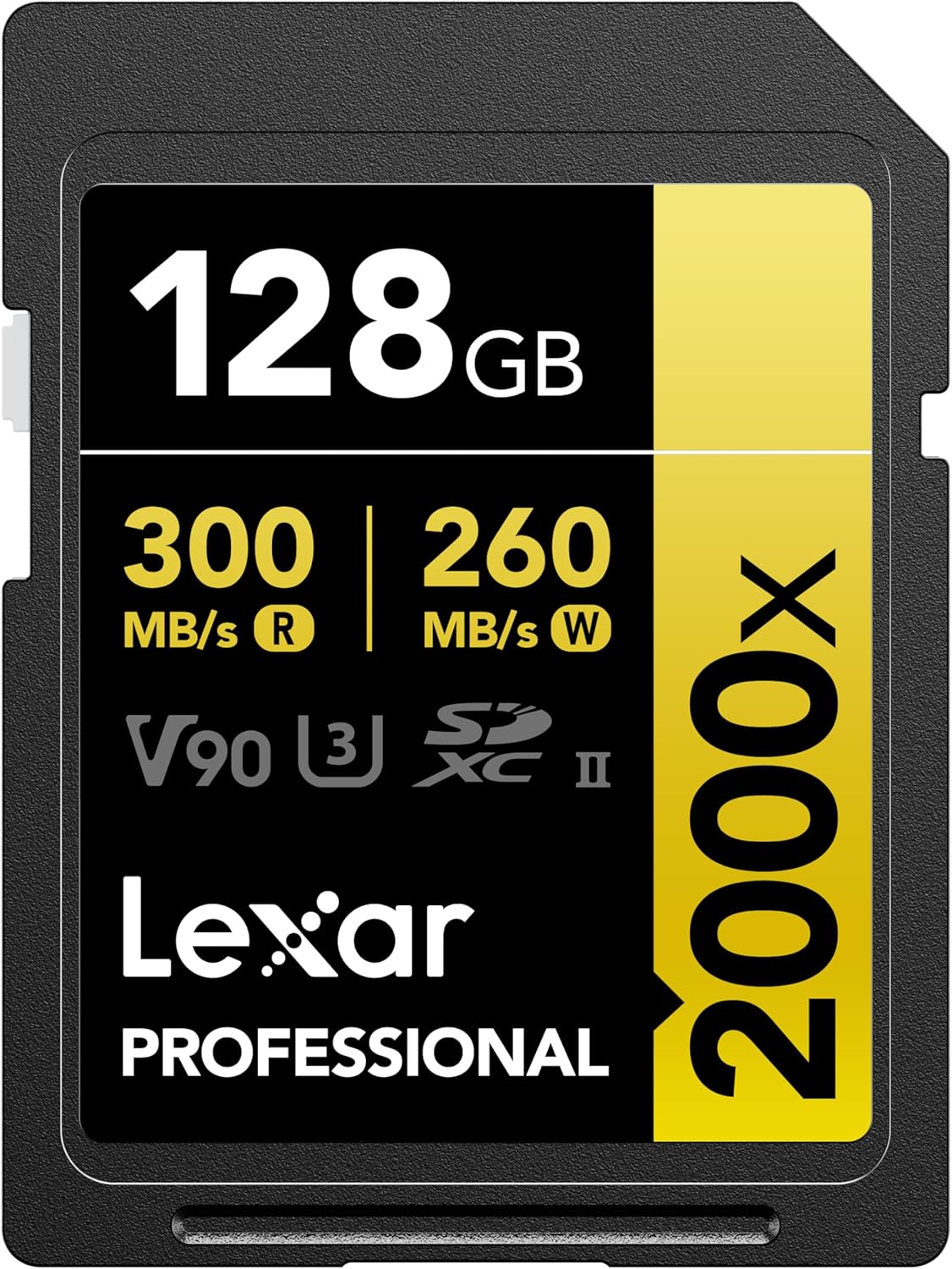 Lexar 128GB Professional 2000x SD Card, UHS-II, C10, U3, V90