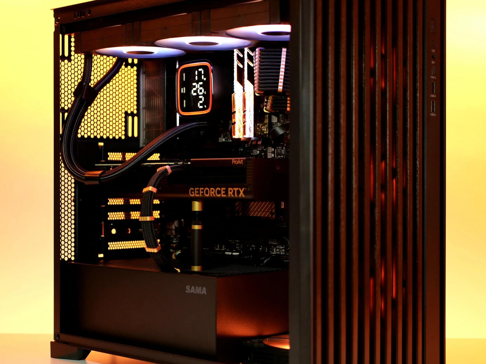 Gold Wood? 🪙|🪵 RTX 4070, I5 13500 (14-core), 32gb RAM, 2TB NVME, Liquid cooled PC