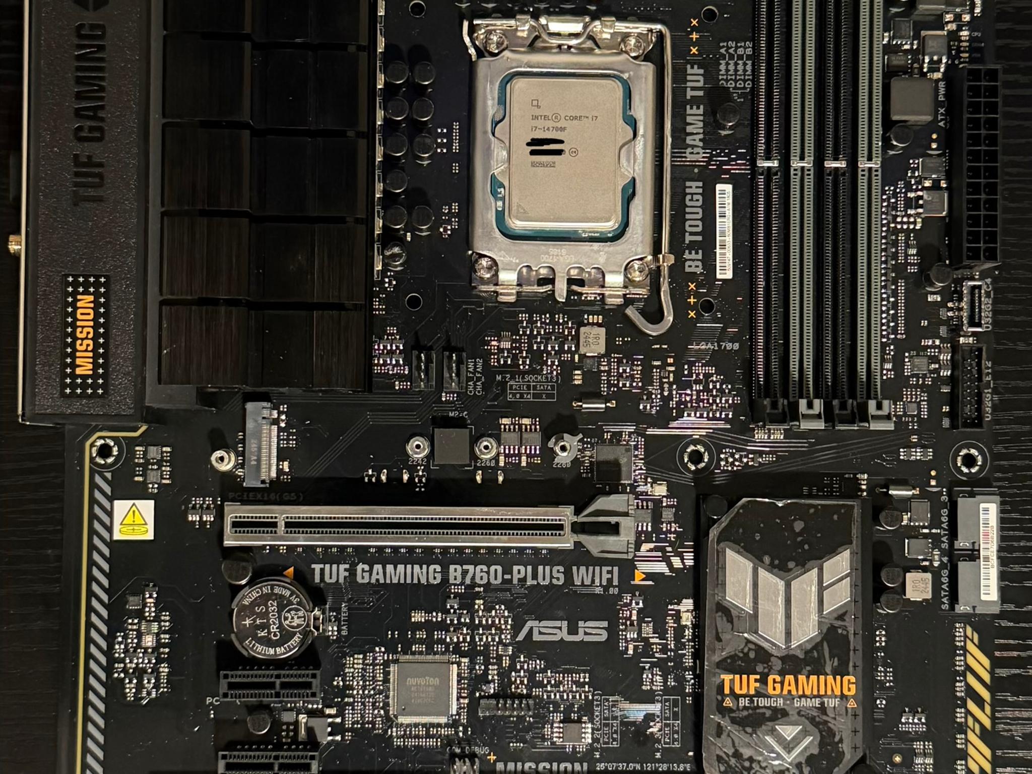 ASUS TUF GAMING B760M-PLUS WIFI LGA1700 DDR5 MOTHERBOARD | I7 14700F CPU COMBO