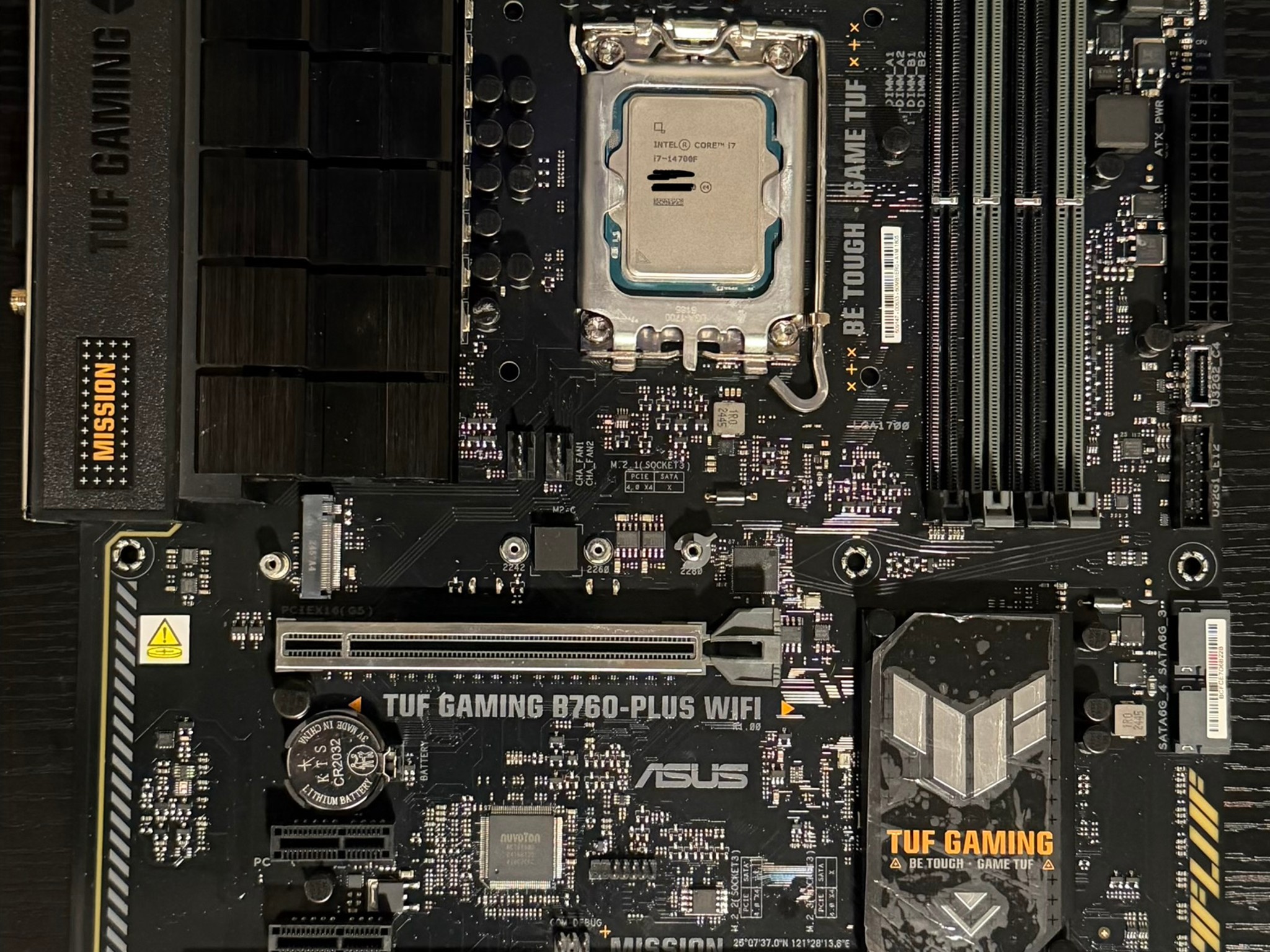 ASUS TUF GAMING B760M-PLUS WIFI LGA1700 DDR5 MOTHERBOARD | I7 14700F CPU COMBO