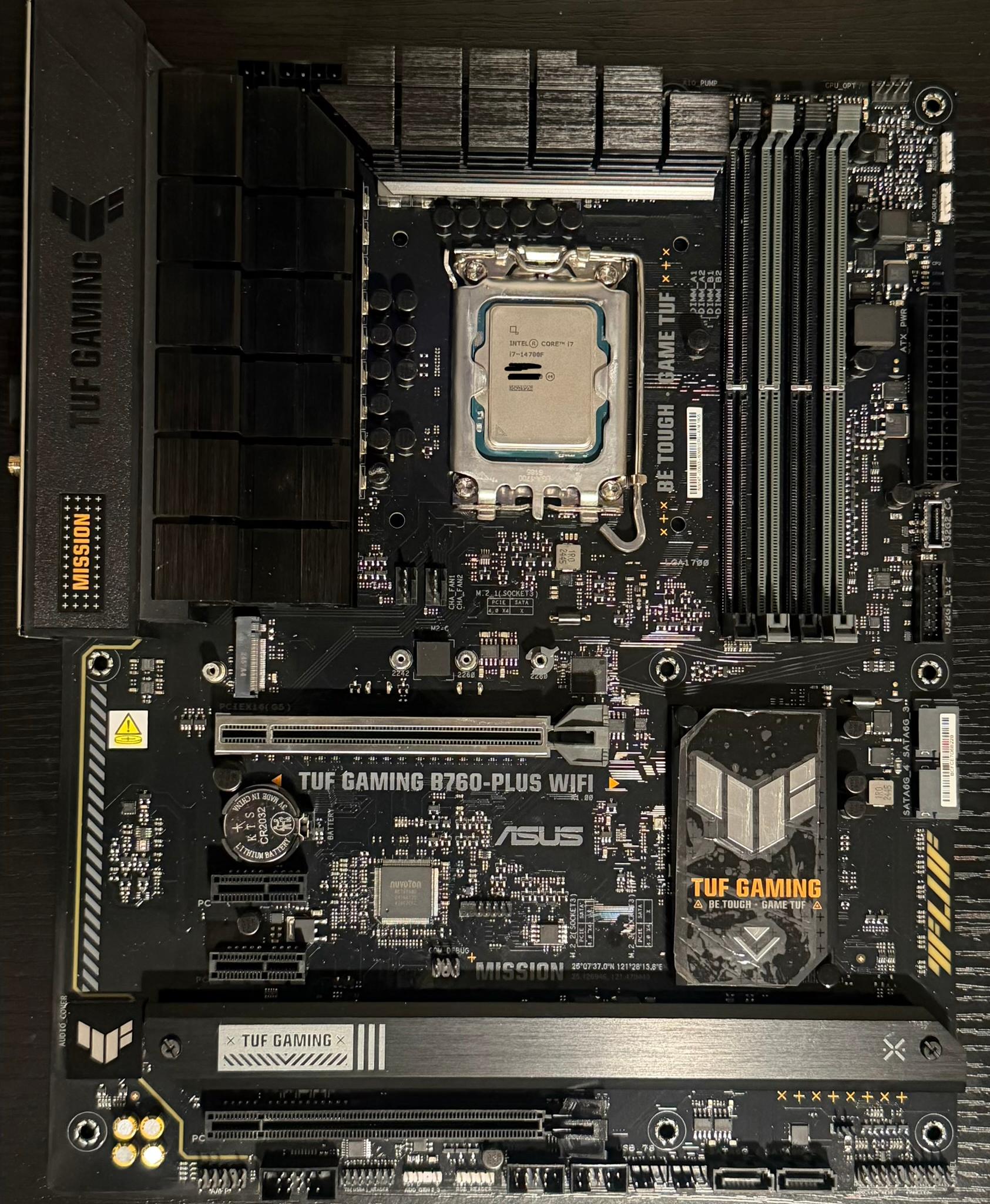 ASUS TUF GAMING B760M-PLUS WIFI LGA1700 DDR5 MOTHERBOARD | I7 14700F CPU COMBO