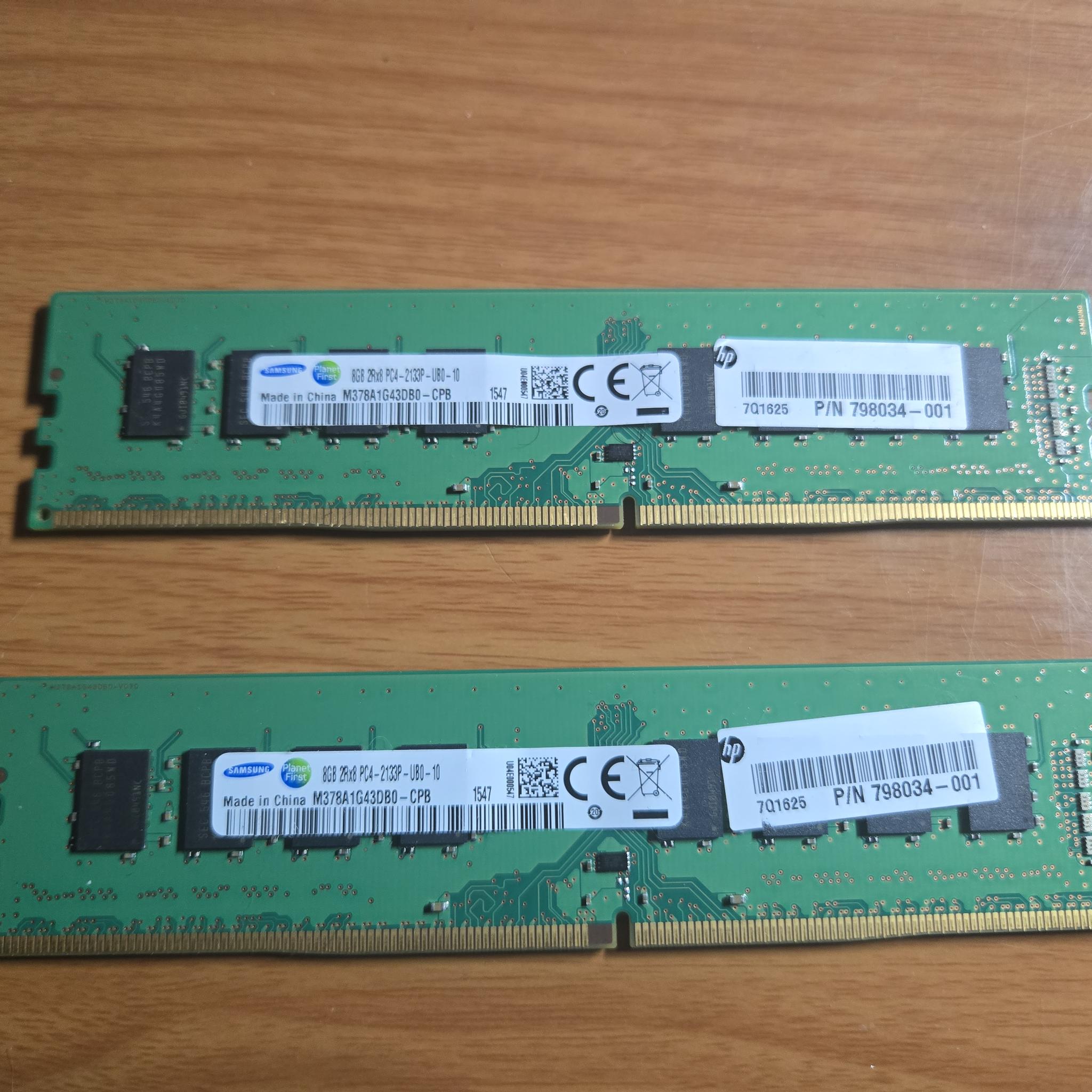 Samsung 32gb of RAM 16gb 2666mhz stick and 16gb (8x2) 2333mhz