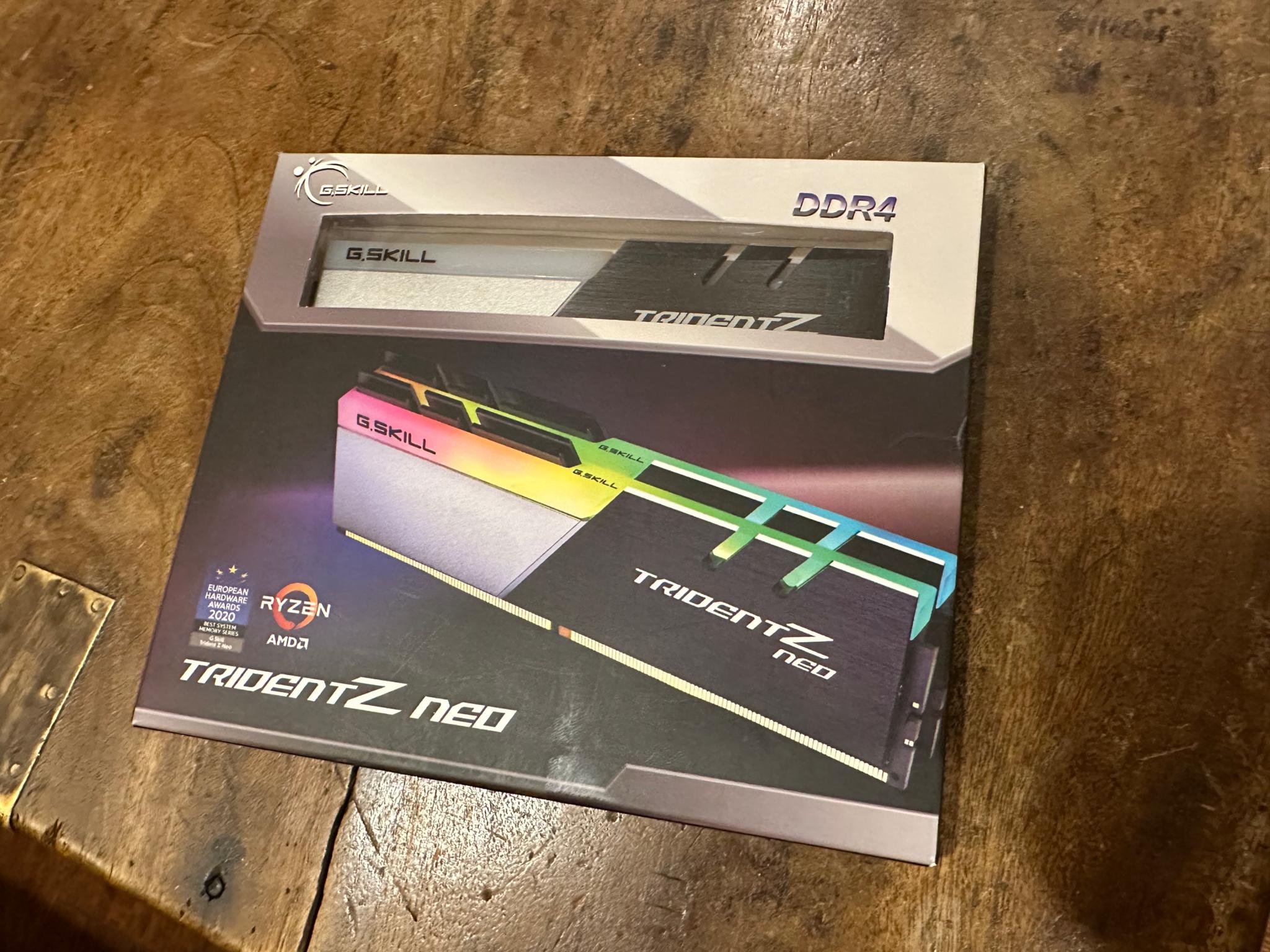 G.Skill 32GB (16GBx2) DDR4-3600, CL 16–19-19-39