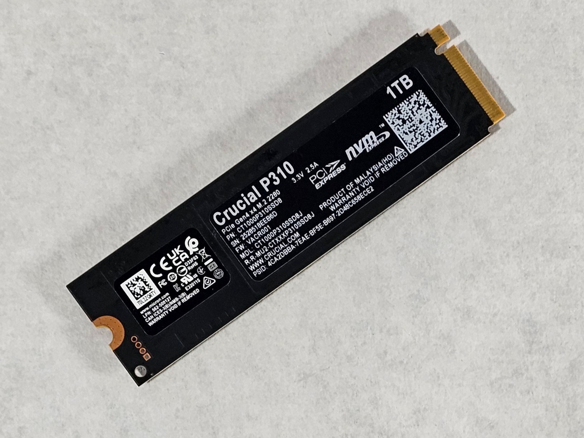 1TB NVMe M.2 SSD Crucial P310