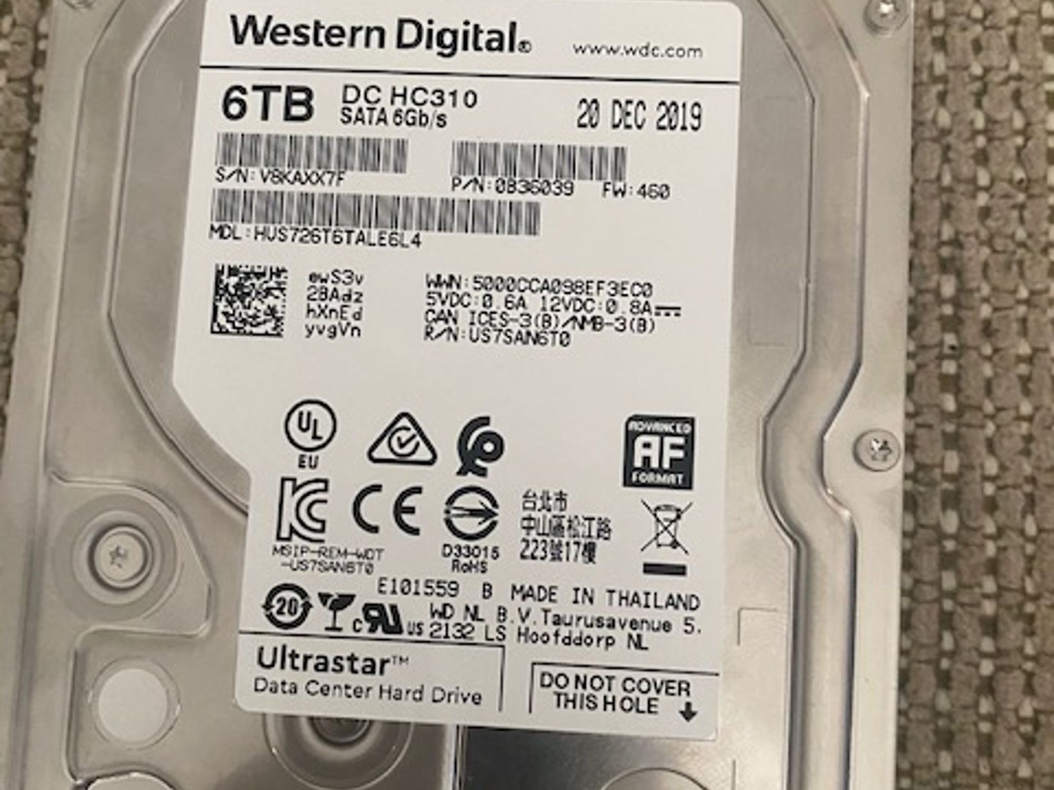 Western Digital 6TB Ultrastar DC HC310