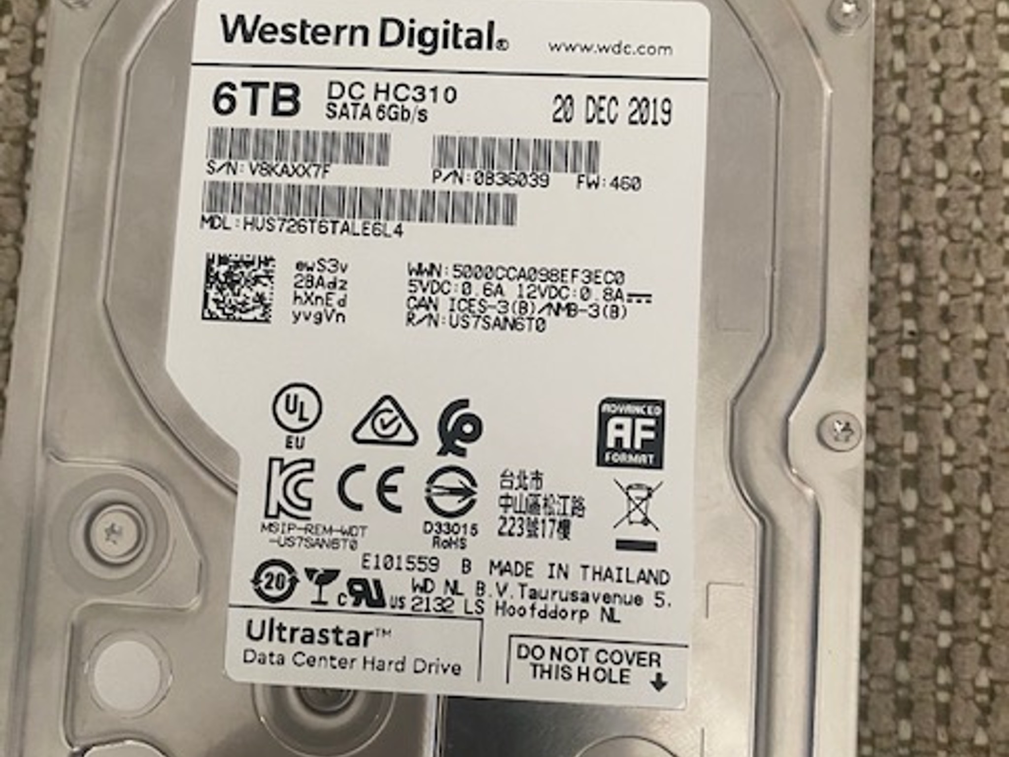 Western Digital 6TB Ultrastar DC HC310
