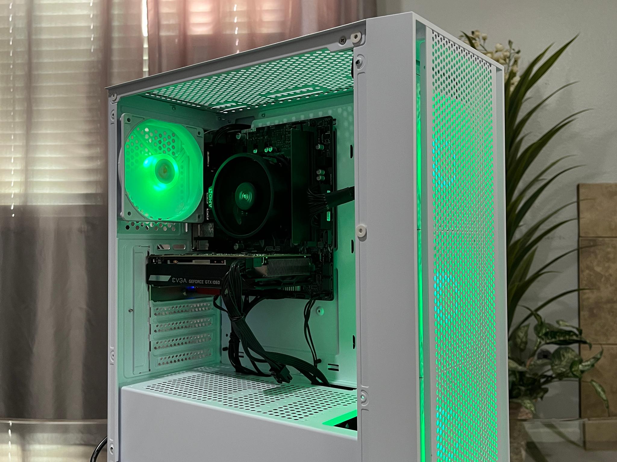 GTX 1060 6GB, Ryzen 5 2600, 8GB RAM | White RGB Gaming Computer/Pc