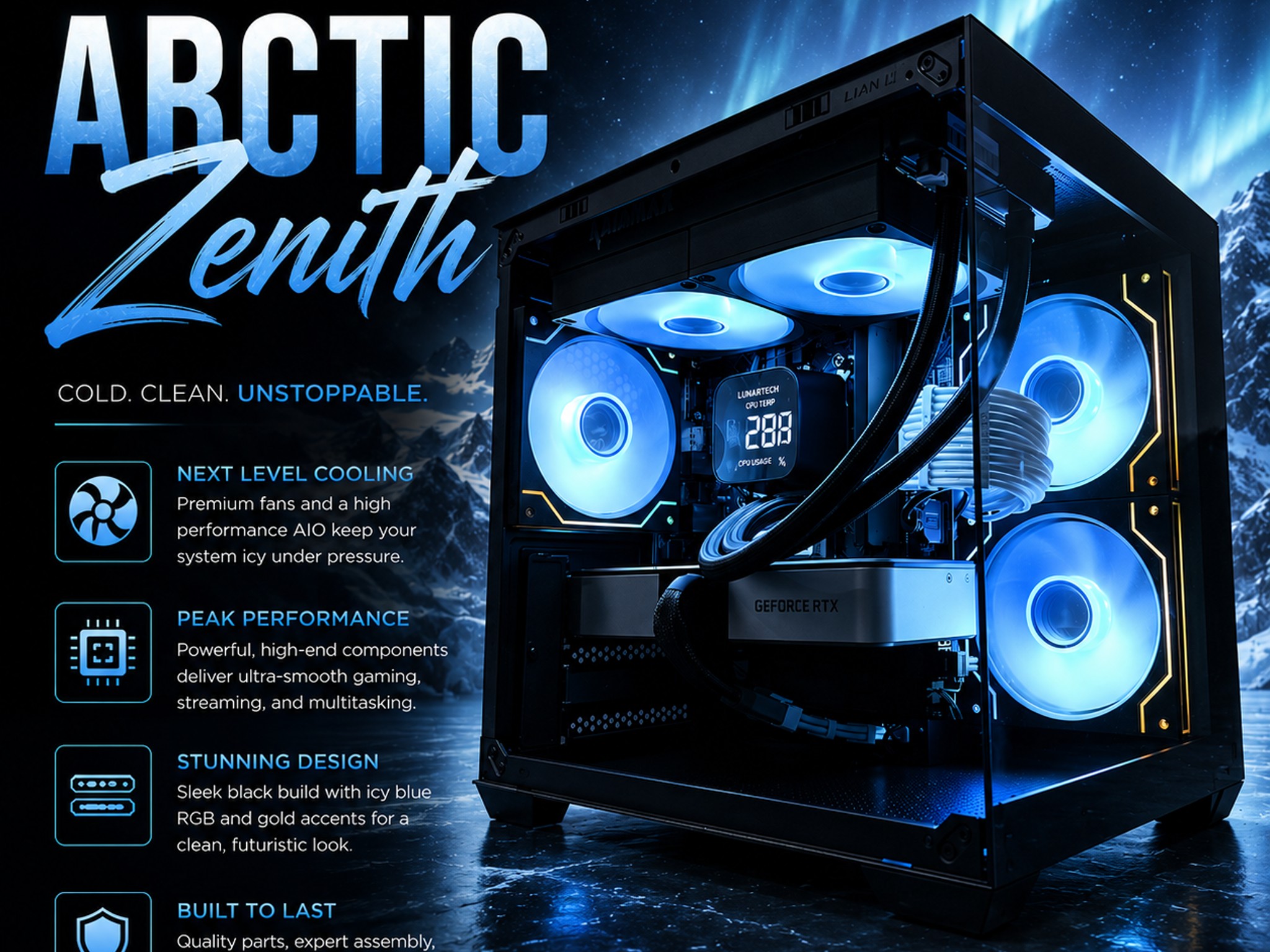 ❄️"Arctic Zenith"⚫️| 1440p Gaming | i7 12700K | RTX 3060 Ti FE |162GB DDR5 | 1.5TB Storage