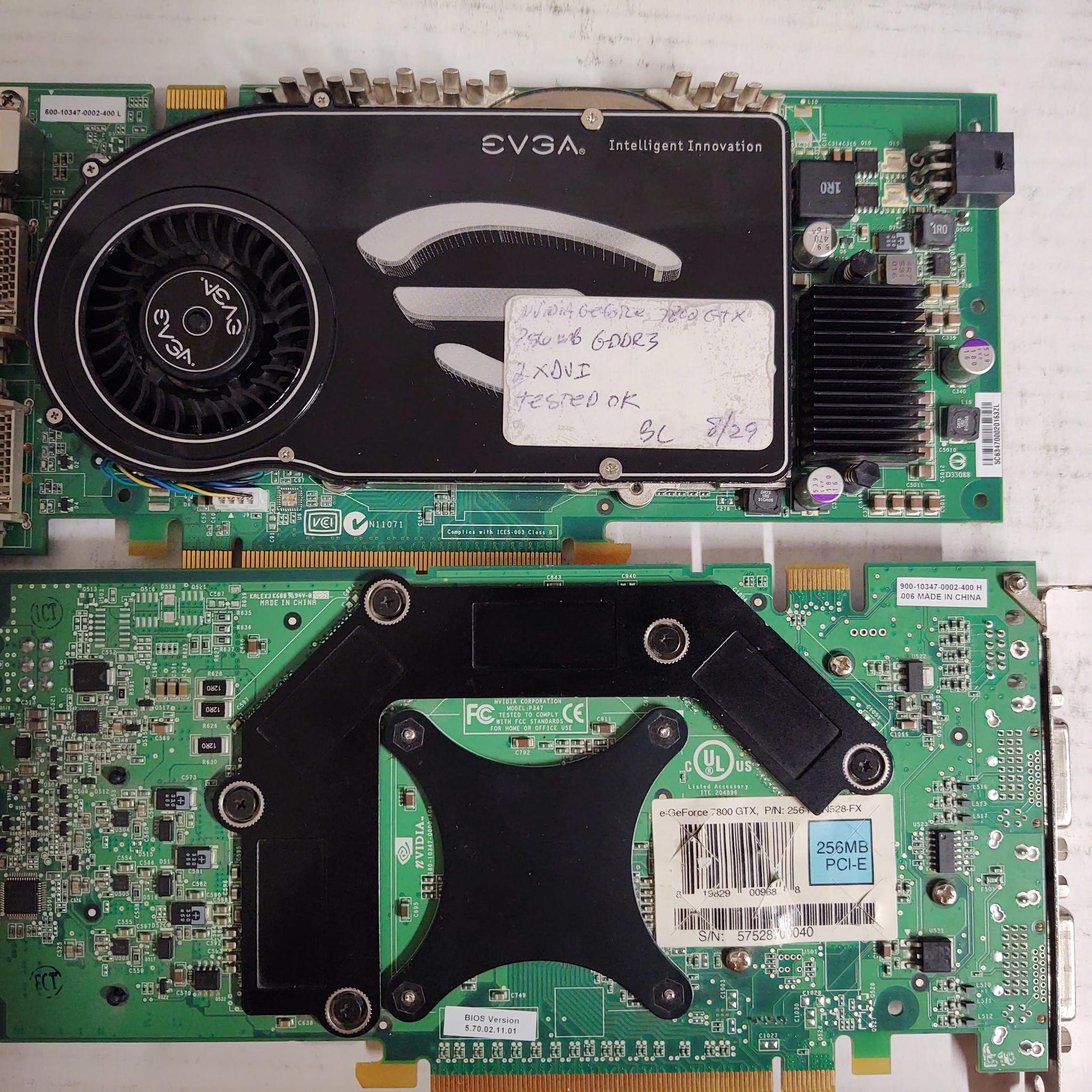 2x Evga 7800GTX working tested (SLI matched Set)