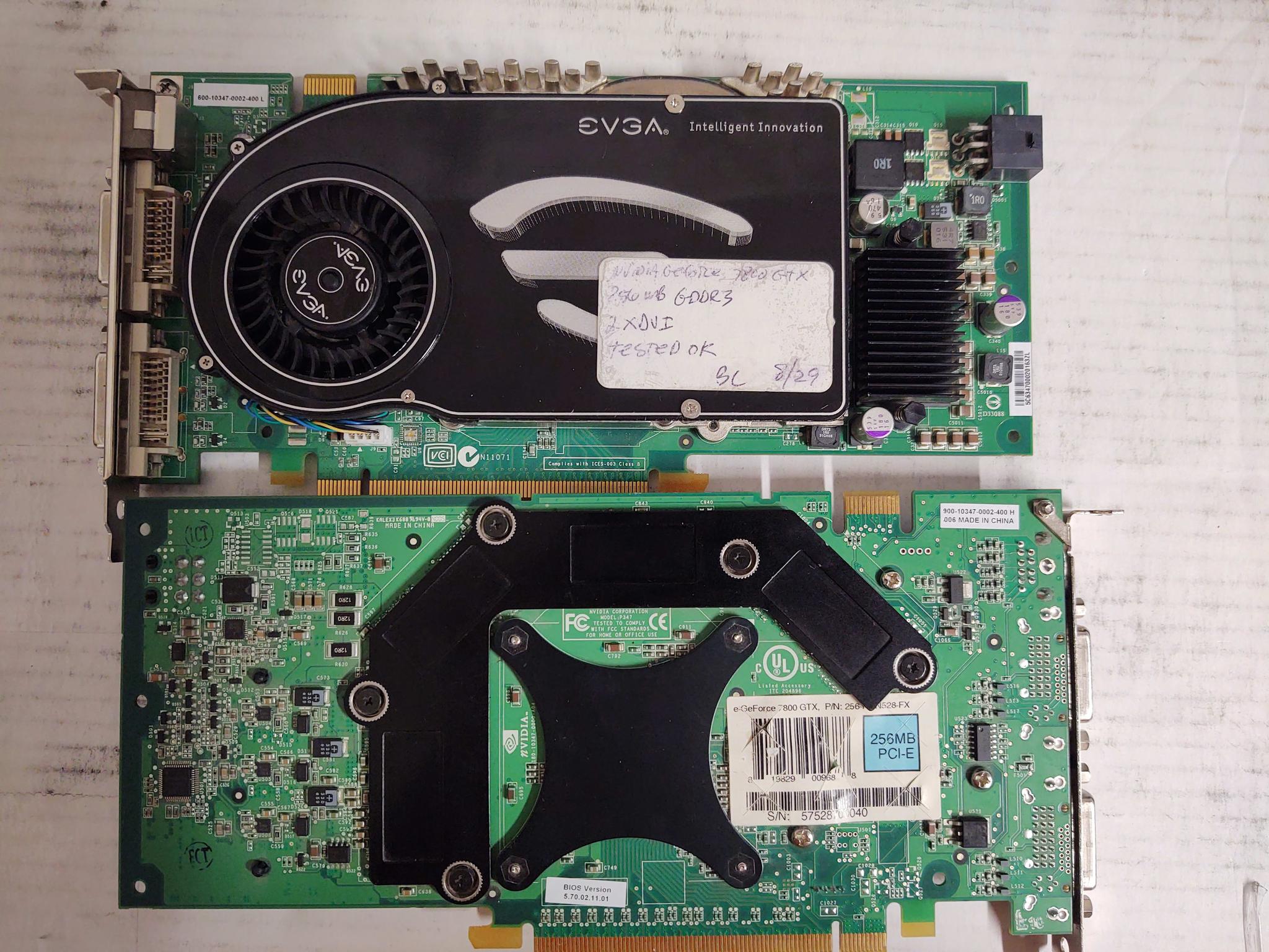 2x Evga 7800GTX working tested (SLI matched Set)