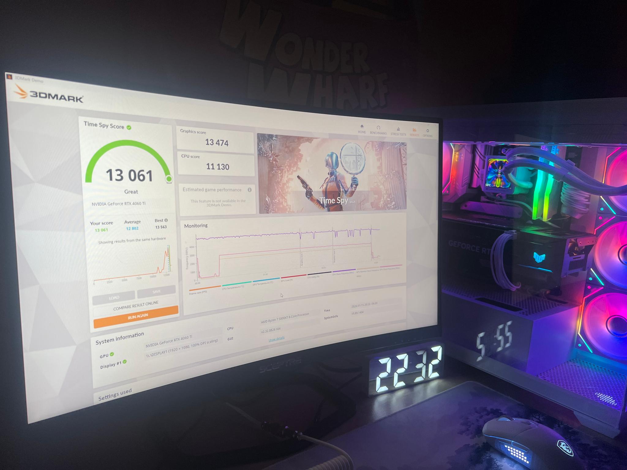 ASUS TUF Gaming GeForce RTX 4060 Ti OC 8GB RGB Ray Tracing GPU-Original Box inc.