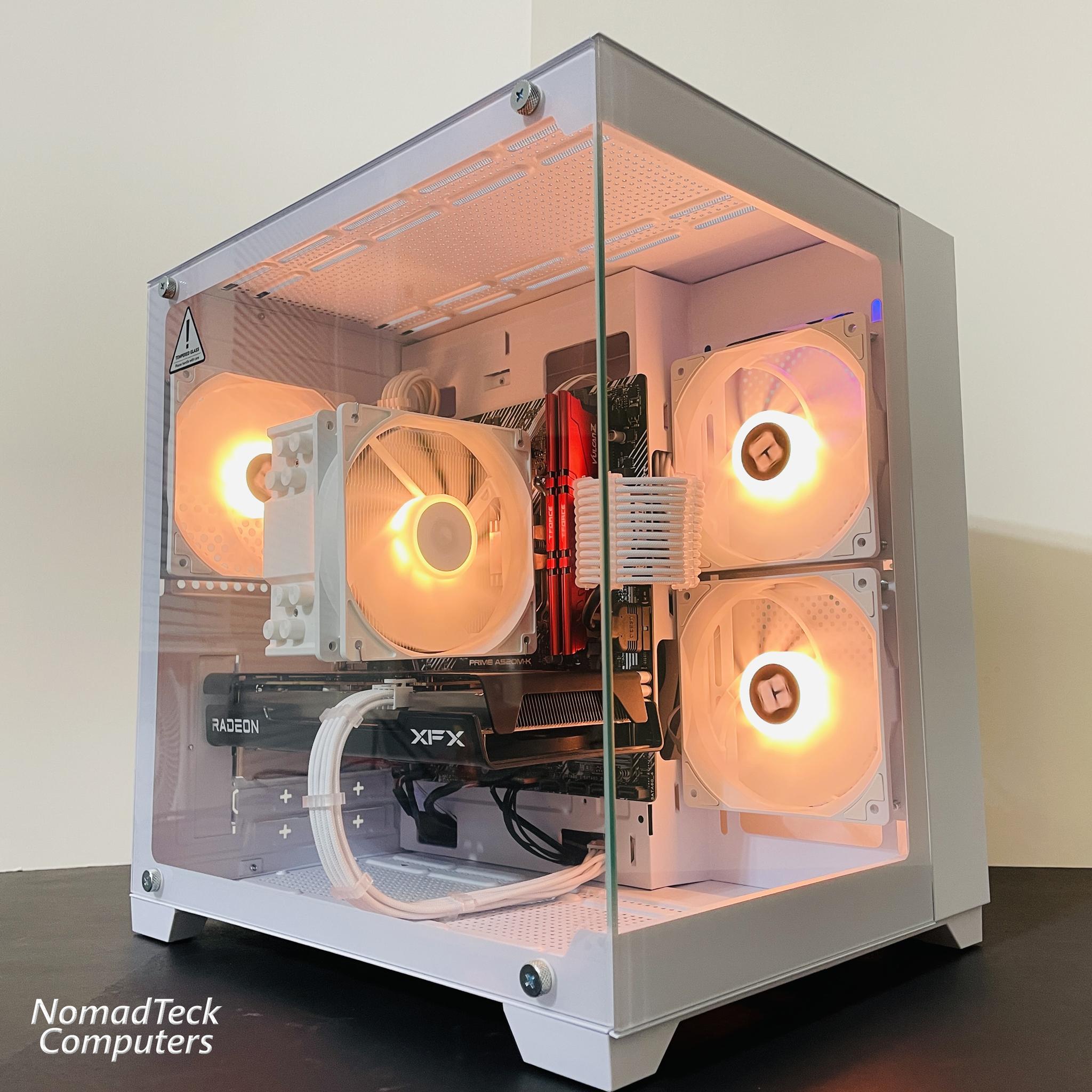 ❄️White Gaming PC w RGB - Ryzen 5 4500 ● 16GB RAM ● 1TB SSD - RX 6600 8GB ● Great Value 1080p