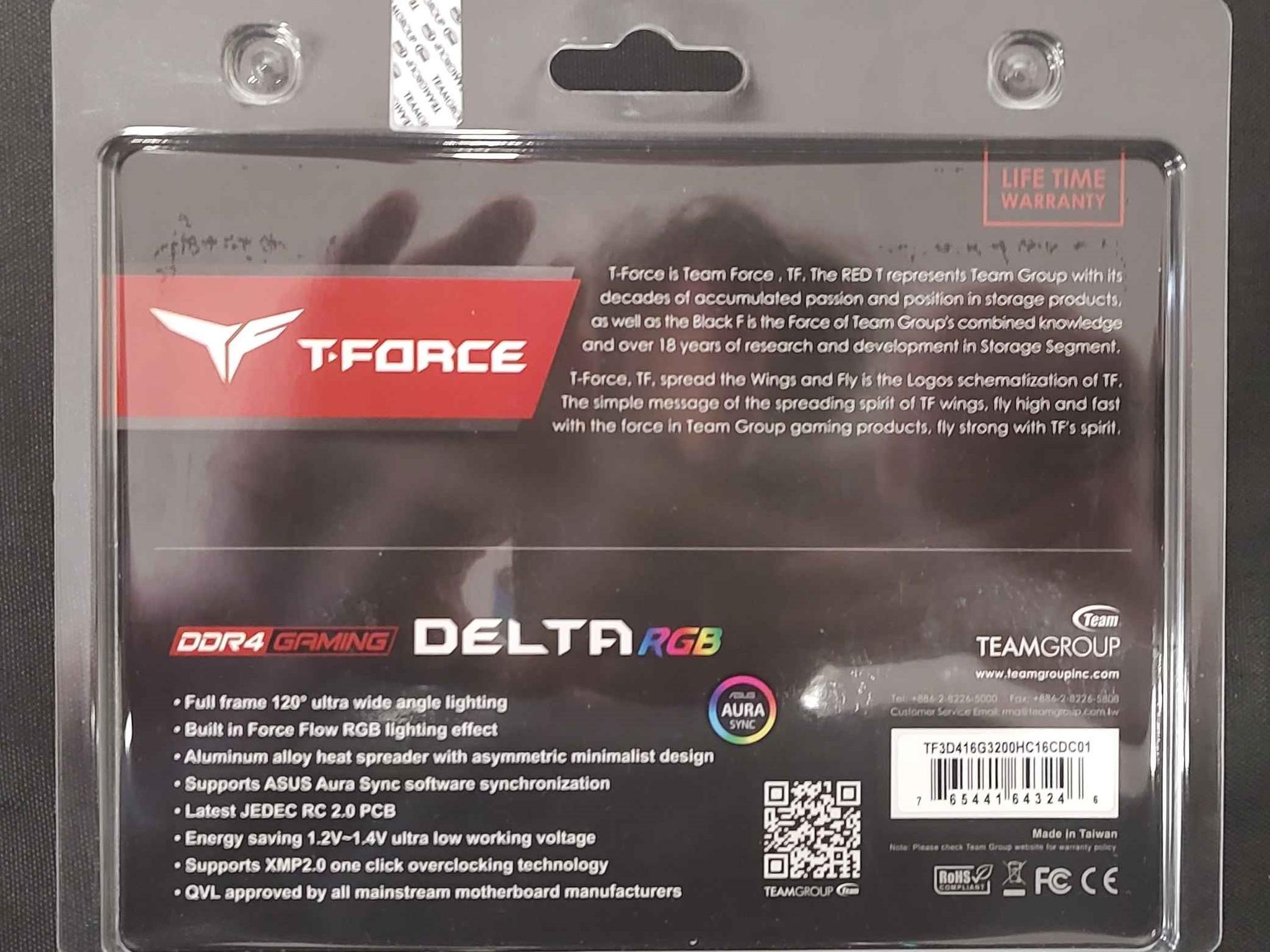 T-Force Delta RGB 16GB (2x8) 3200MHz