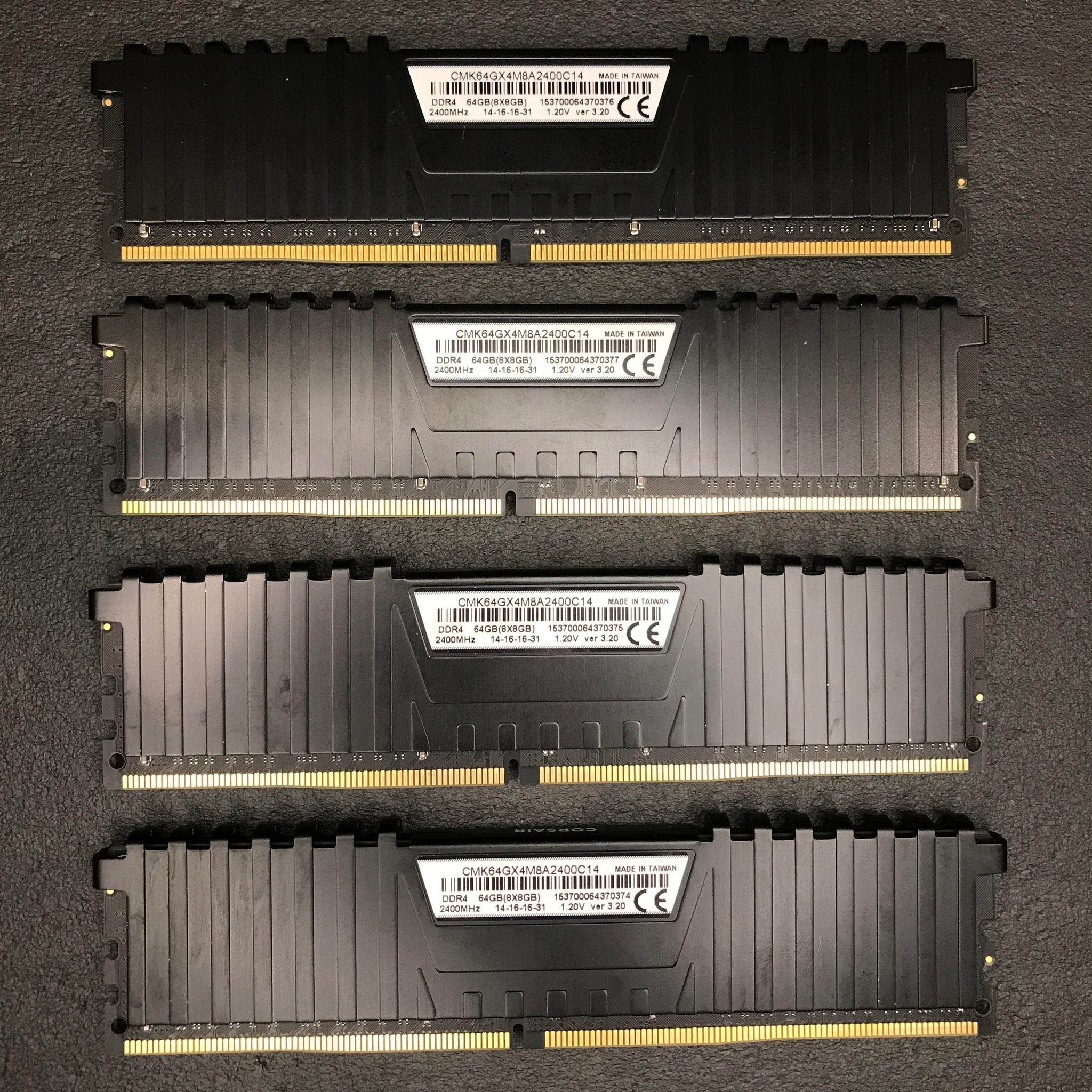 *READ* Used black 32GB Corsair vengeance (4 x 8GB) DDR4-2400 CL16