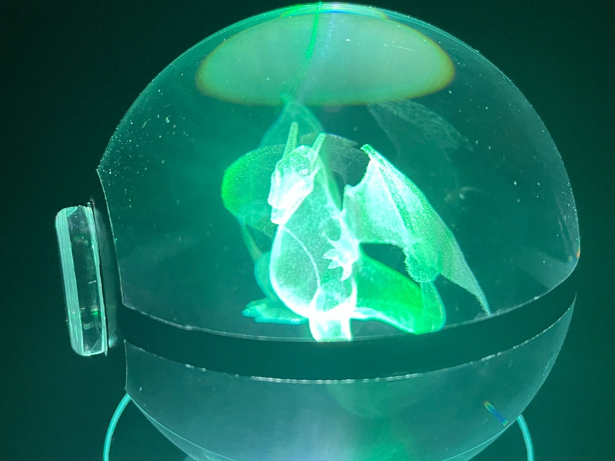 Charizard Large Crystal Ball With Rotating RGB Stand