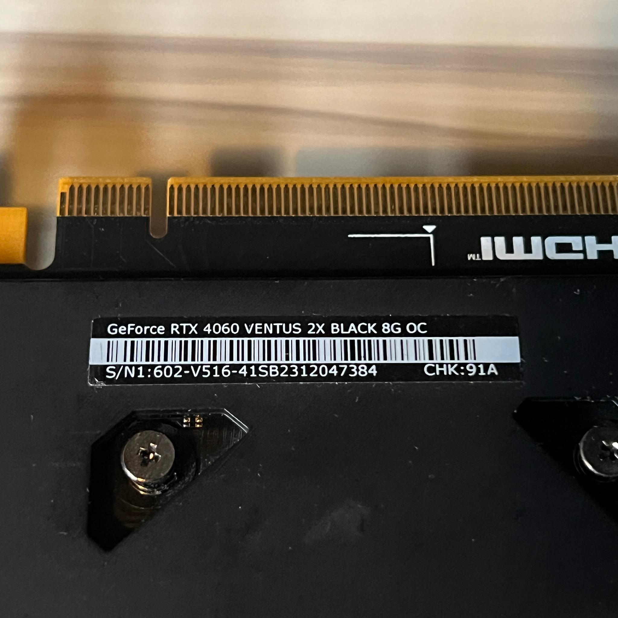 MSI VENTUS GeForce RTX 4060 2x Black 8G OC **READ DESCRIPTION**