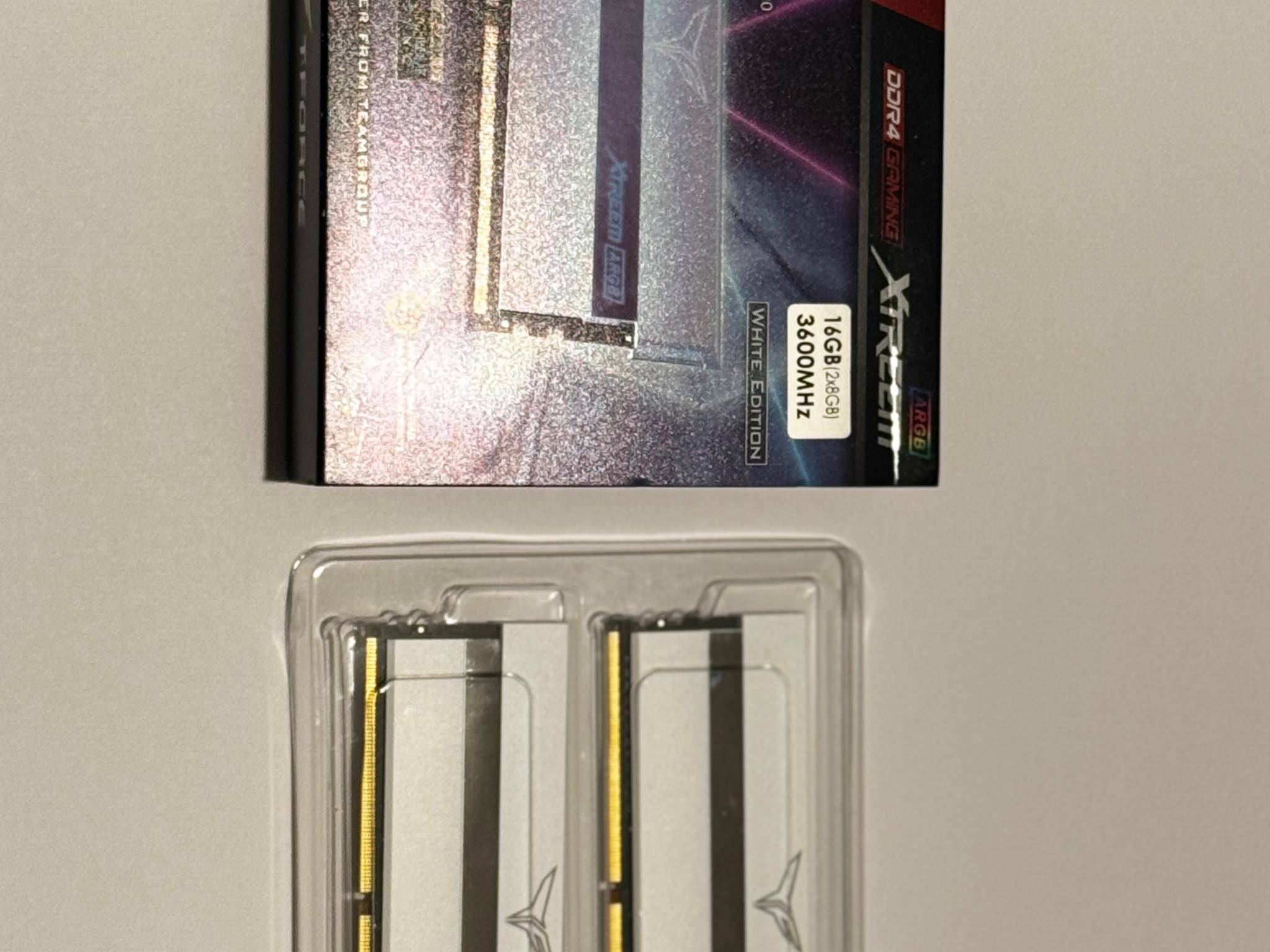 TEAMGROUP T-Force XTREEM ARGB 3600MHz CL18 16GB (2x8GB)DDR4 Desktop Gaming Memory Ram (White) *Used*